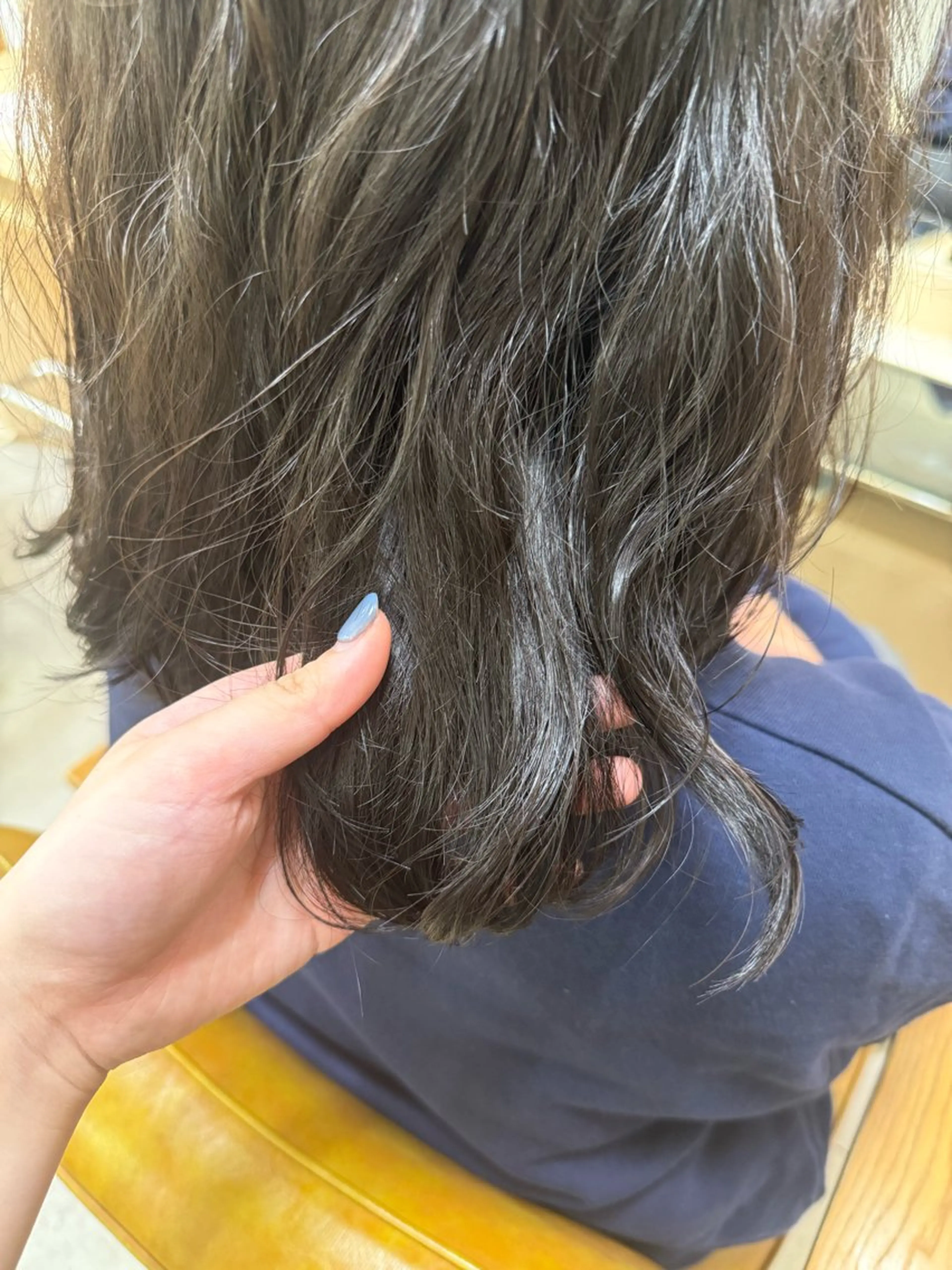 ミディアム カラー ブラウンカラー オリーブブラウン メンズカットモデル /金川なづなのヘアスタイル