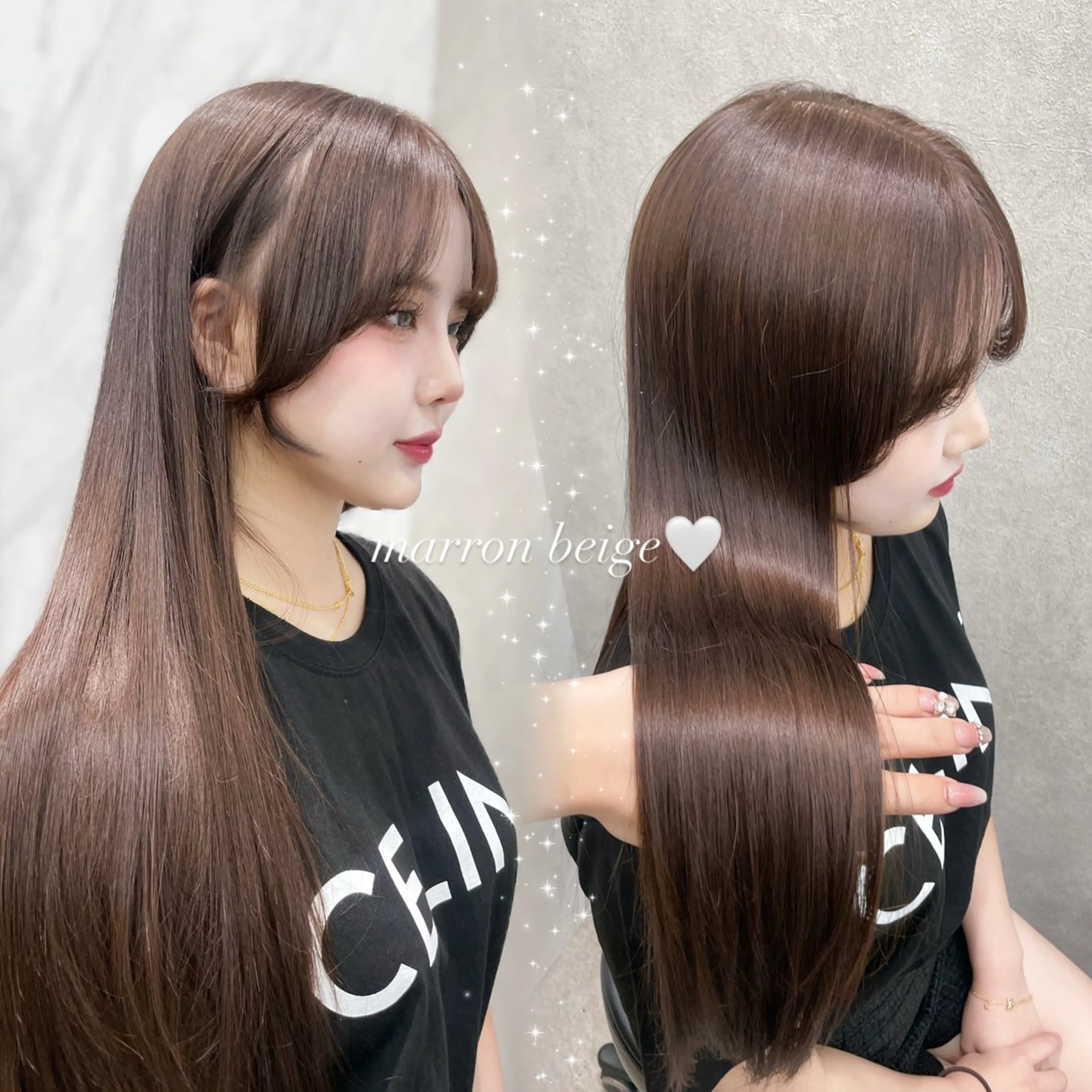 【当日予約限定クーポン】　透明感ワンカラー+似合わせカット+髪質改善クイックトリートメントෆ‪の写真