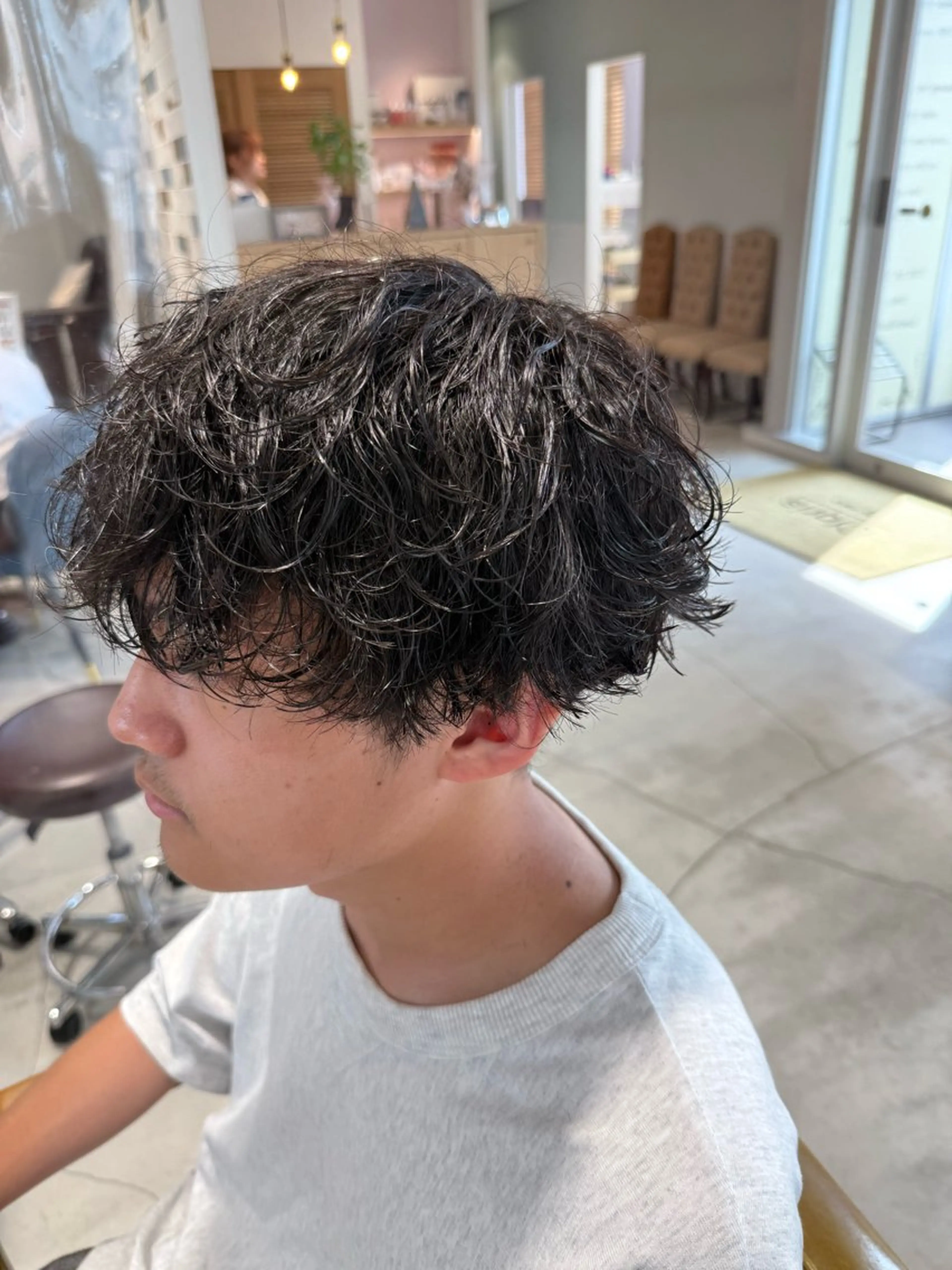 パーマ メンズ カット パーマ 鈴木弥月/透明感カラ ー/ボブ/髪質改善のヘアスタイル