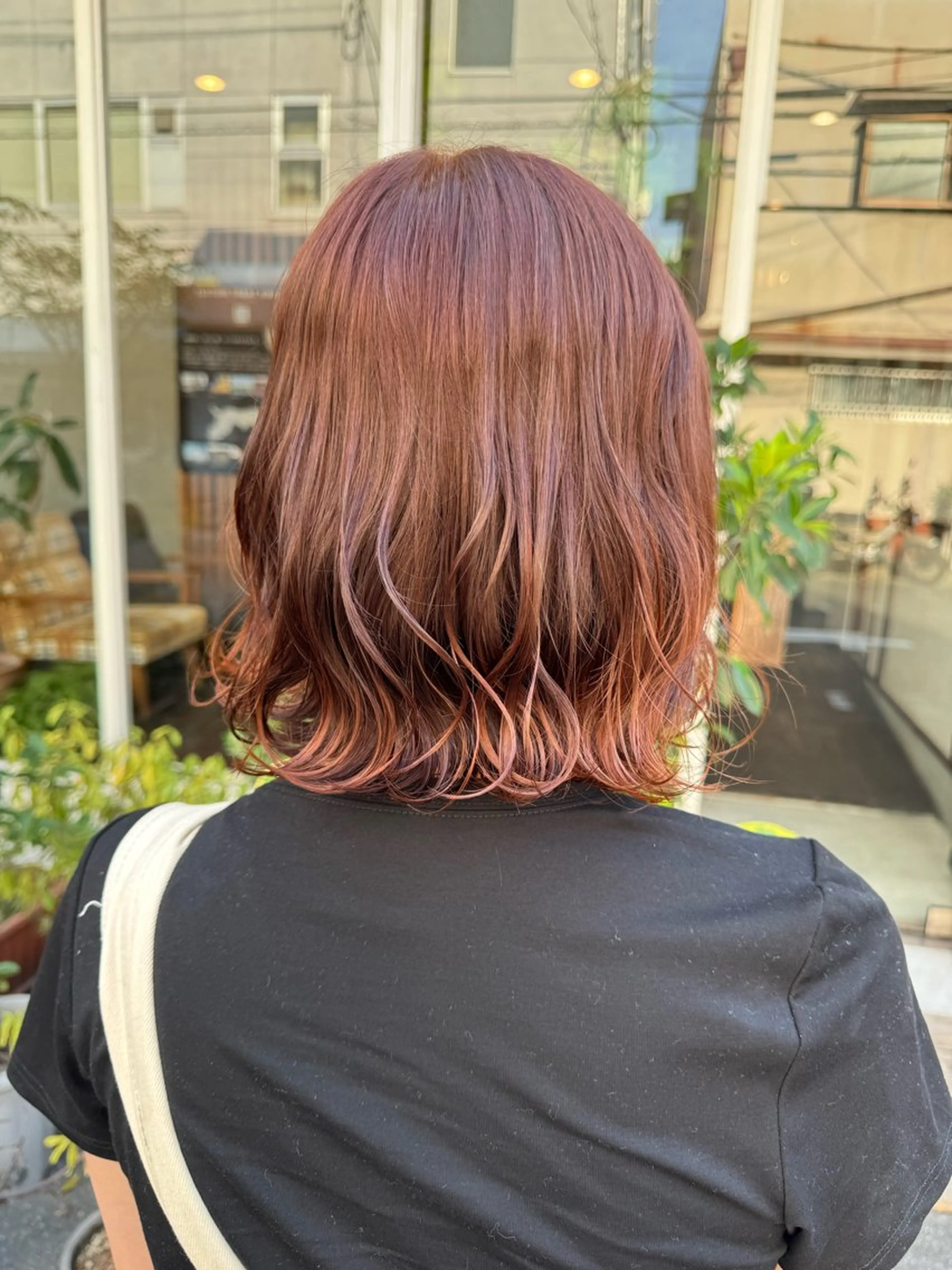 カラー ブリーチ ブリーチなしカラー オレンジ オレンジレッド レッドカラー MOK大阪梅田店 Asahiのヘアスタイル