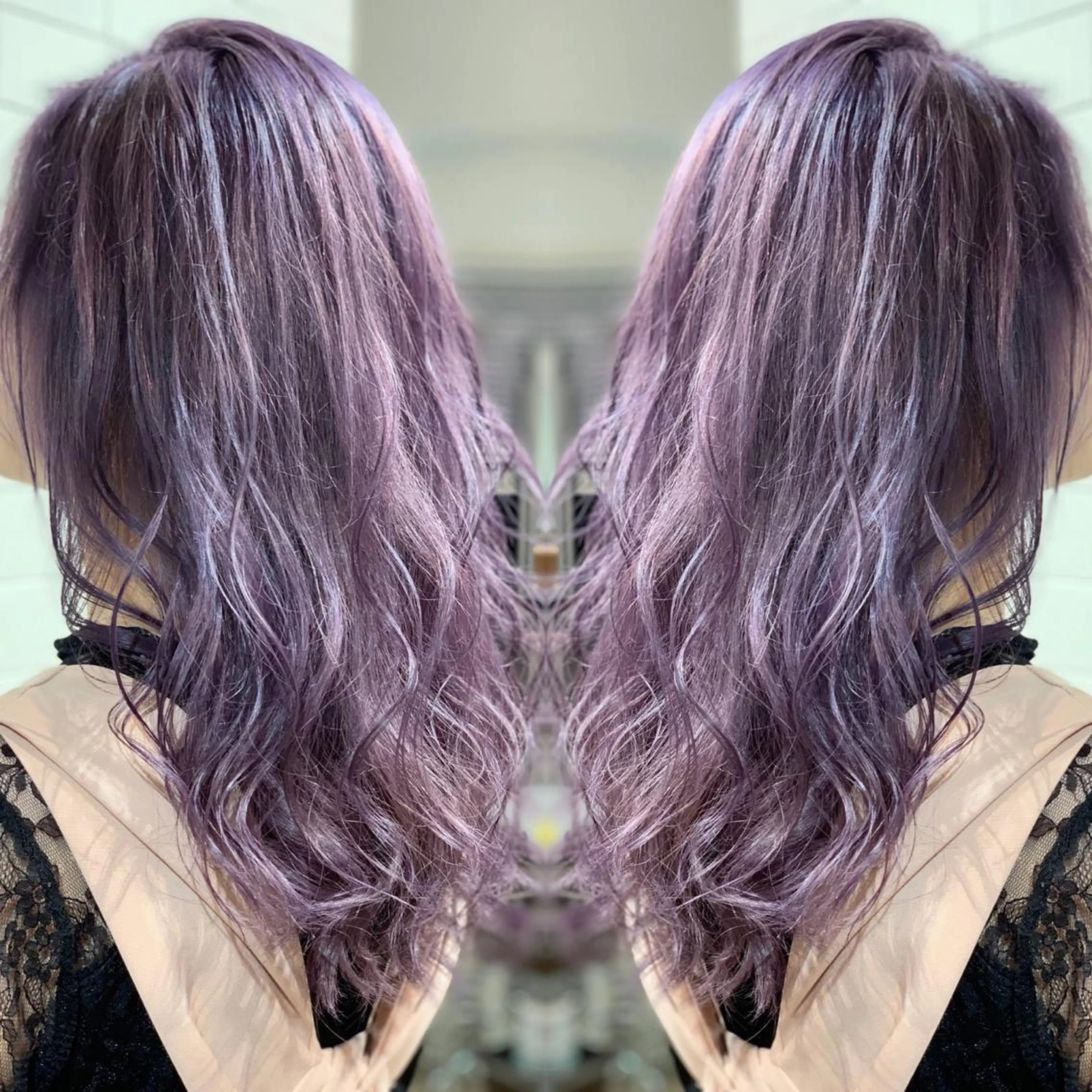 セミロング カラー ヘアアレンジ 縮毛矯正 トリートメント ヘアセット 髪質改善×ハイトーン 中田啄也のヘアスタイル