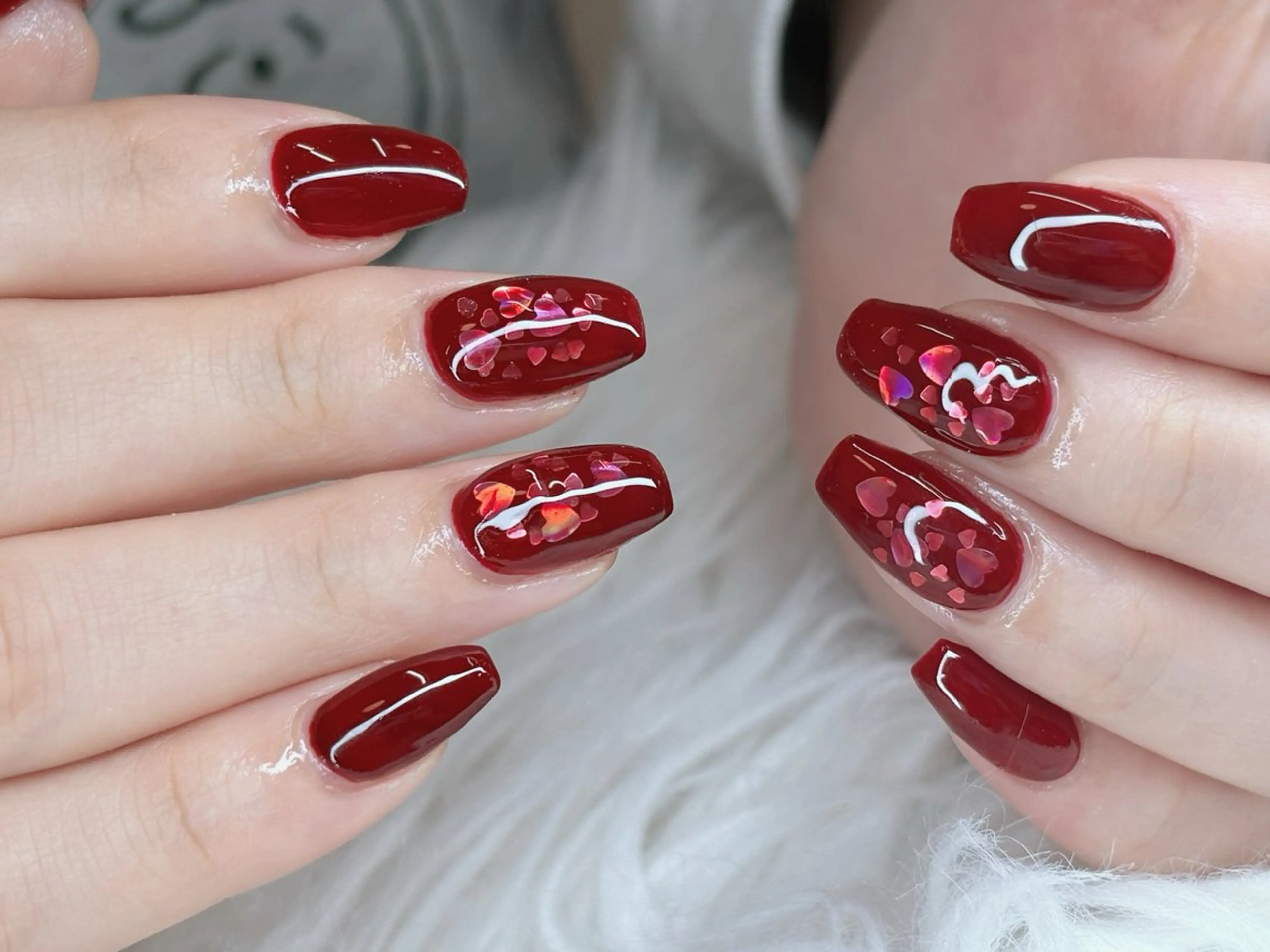 ネイル オーロラネイル ブルー チークネイル フットネイル フレンチネイル NAILS168 大家店のネイルデザイン