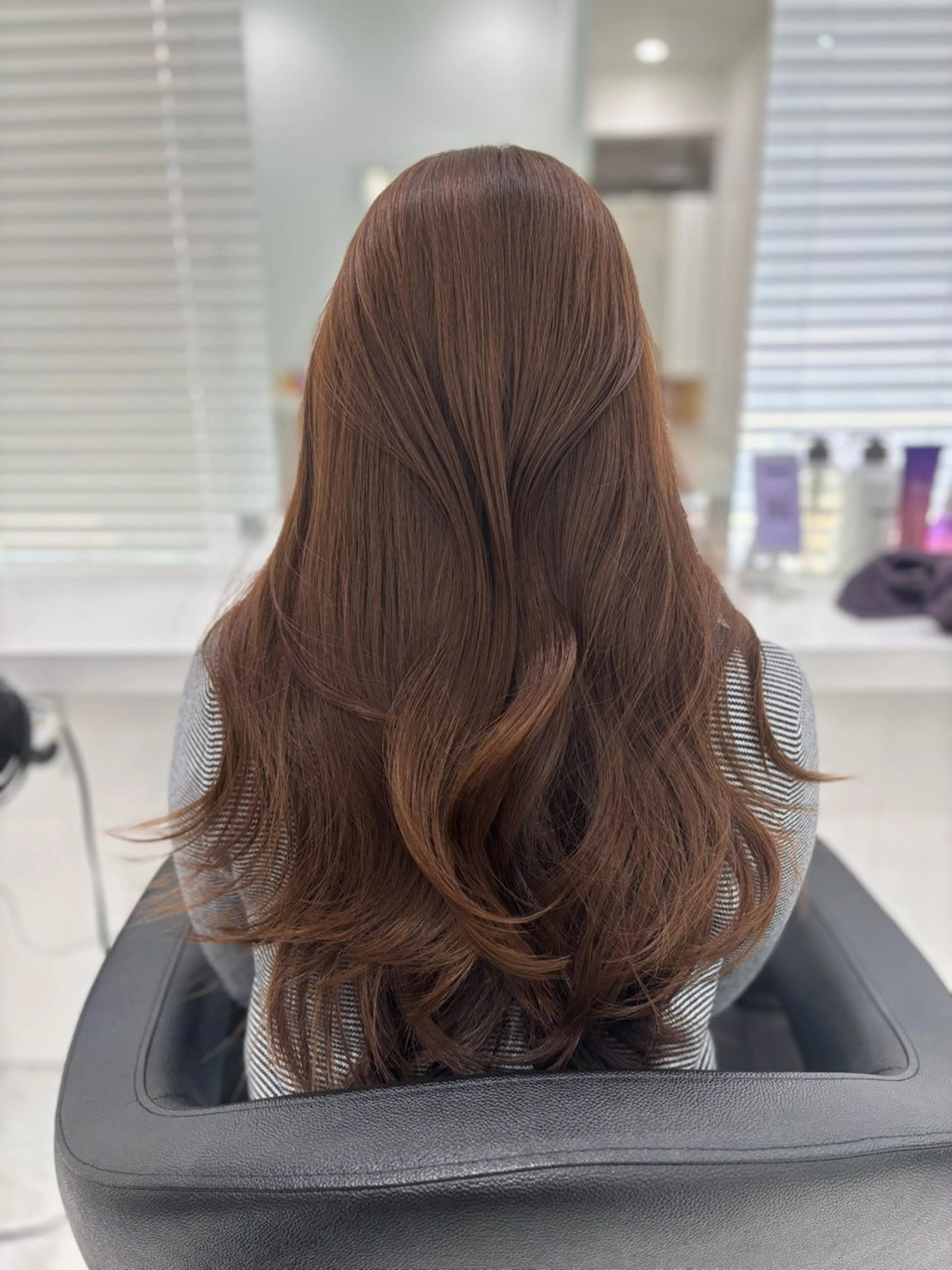 ロング カラー ヘアカラー トリートメント ヘッドスパ ヘアセット ブリーチなし透明感 ×縮毛矯正🤍ユウのヘアスタイル