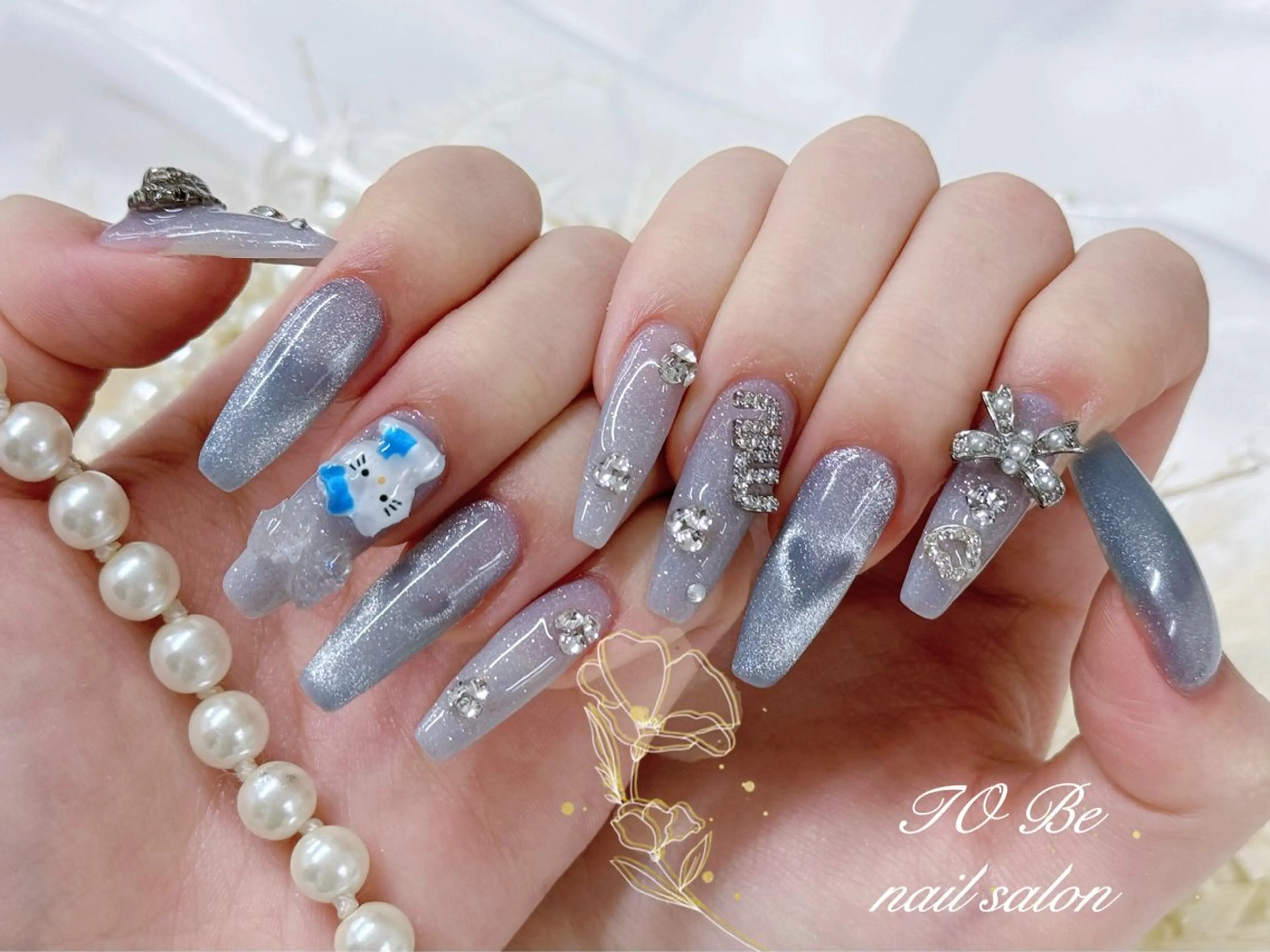 ロング ハンドネイル Nail Salon To Be珈月のネイルデザイン