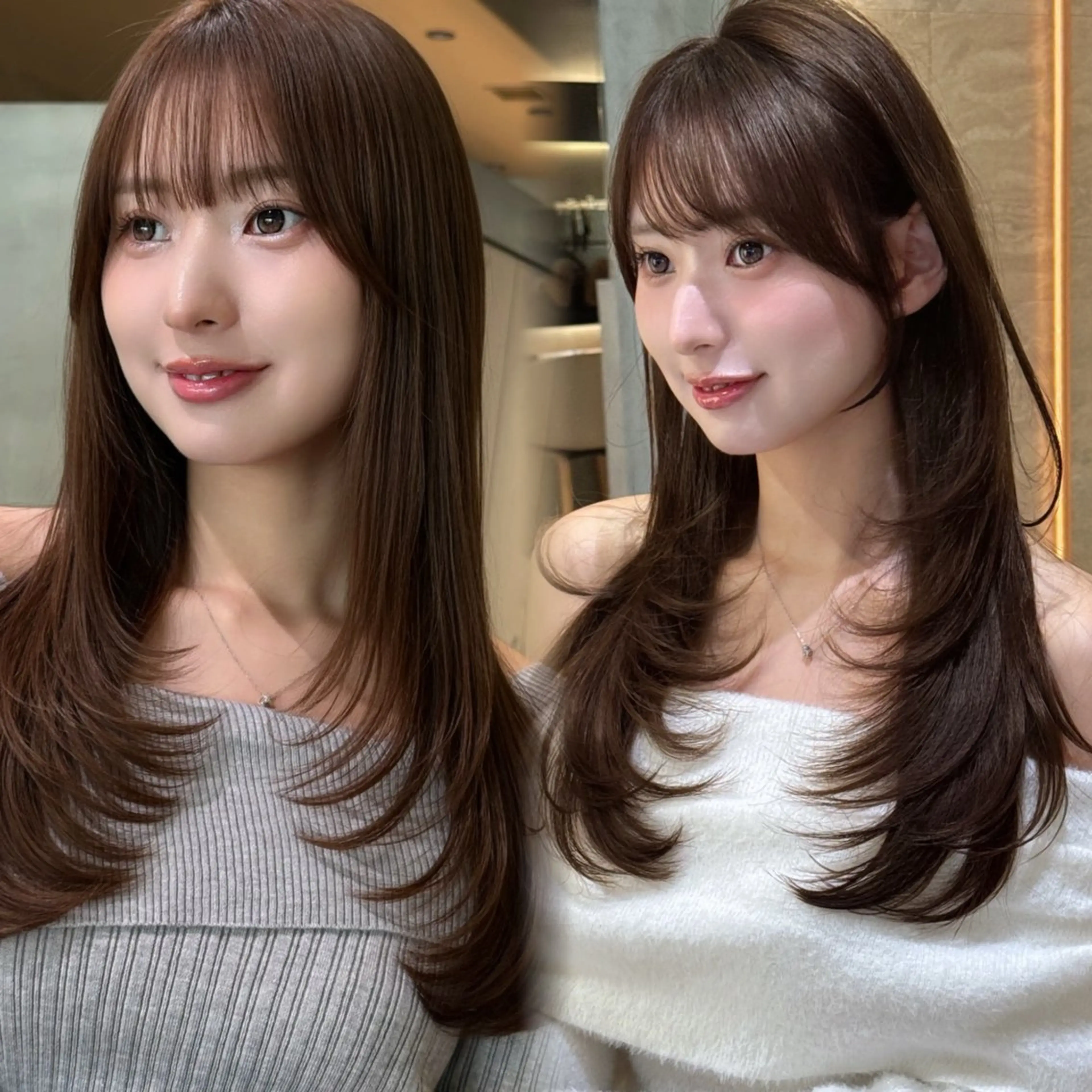 セミロング カット ヘアカラー 縮毛矯正 トリートメント 🫧ボブ/縮毛矯正/ 韓国/ゆーな🫧のヘアスタイル