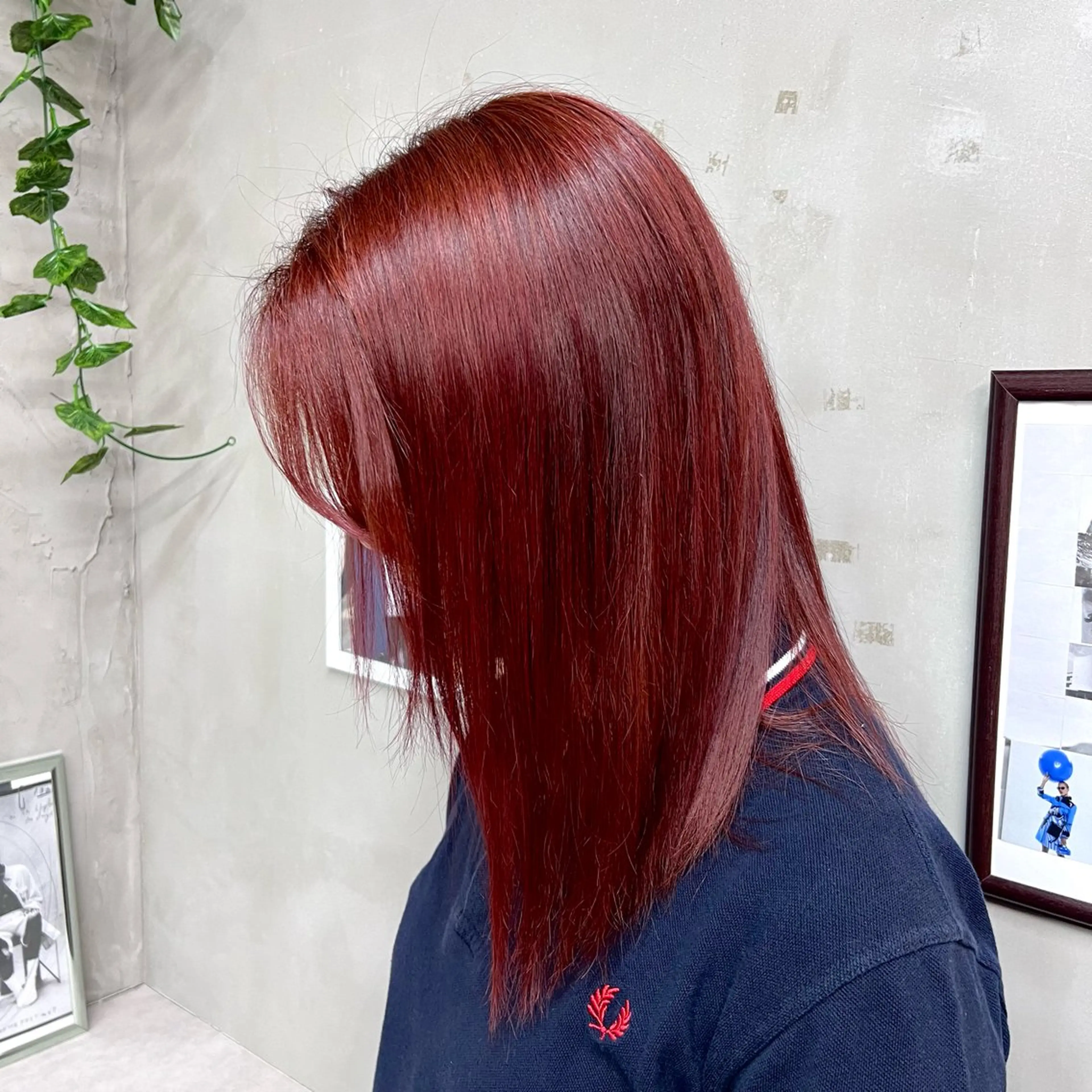 セミロング カラー レッドカラー Blast Erikaのヘアスタイル