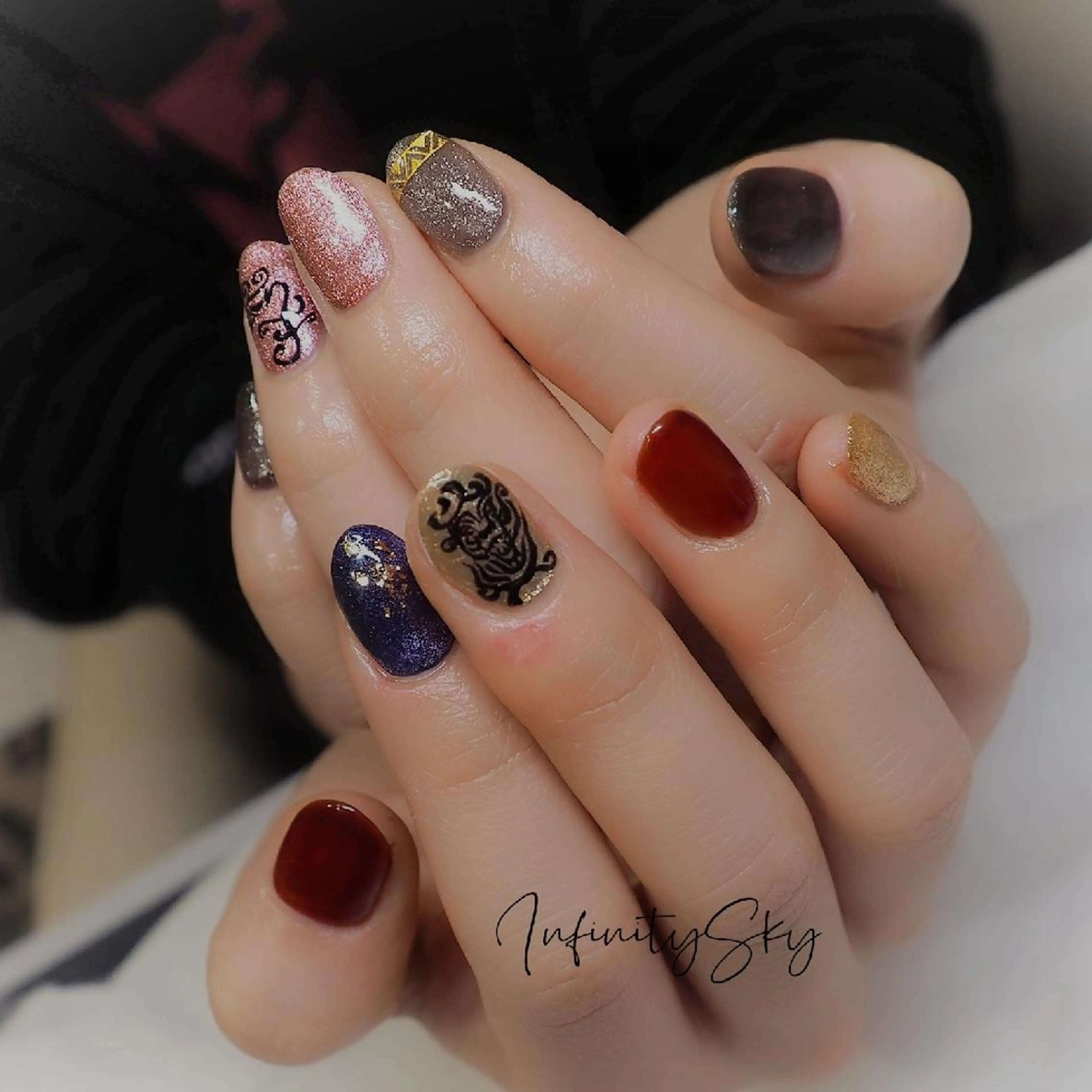 ネイル アートネイル ワンカラーネイル ハンドネイル infinity skyのネイルデザイン
