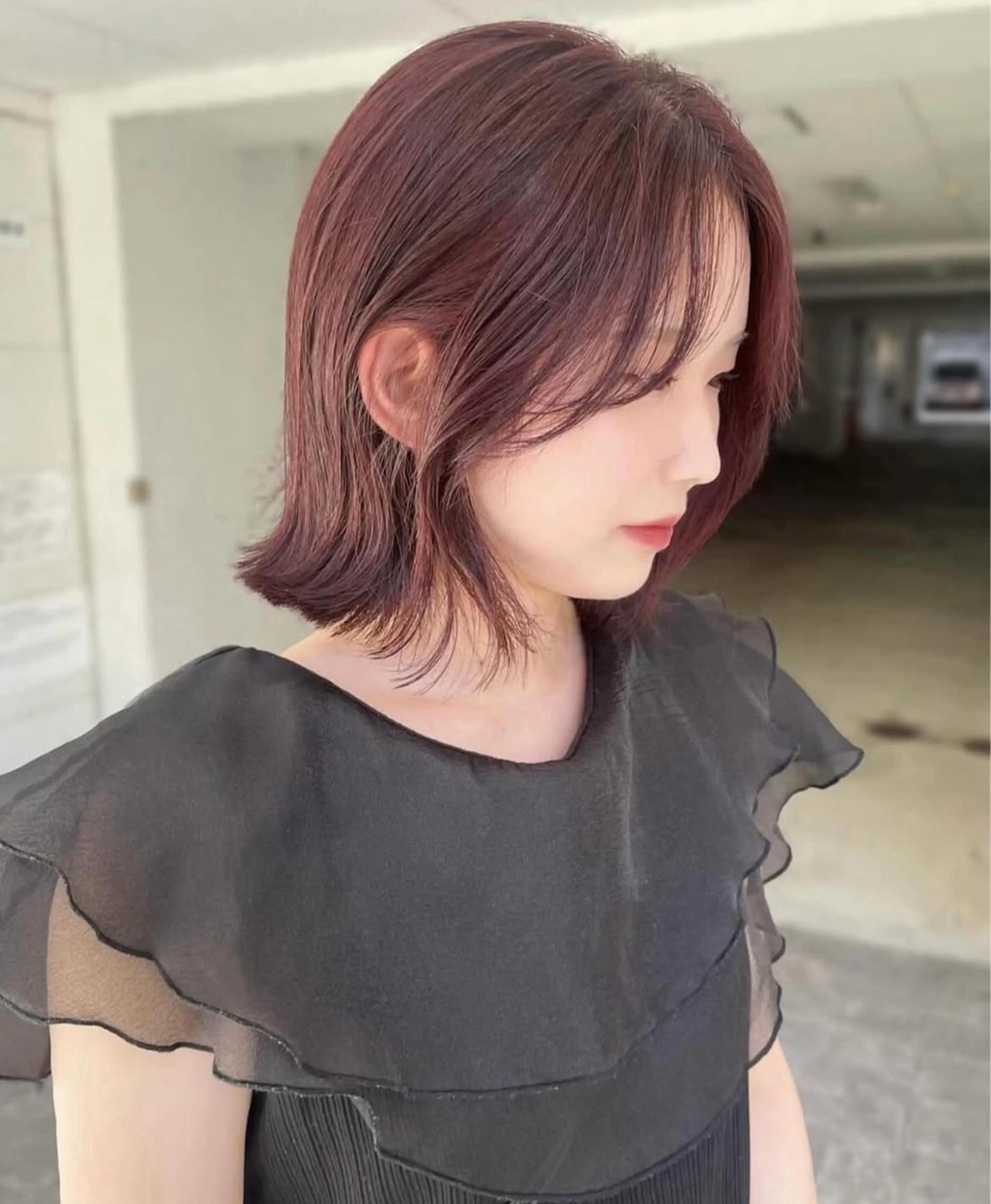 ミディアム カラー ヘアカラー ショート/レイヤー カット/ミサキ💐のヘアスタイル