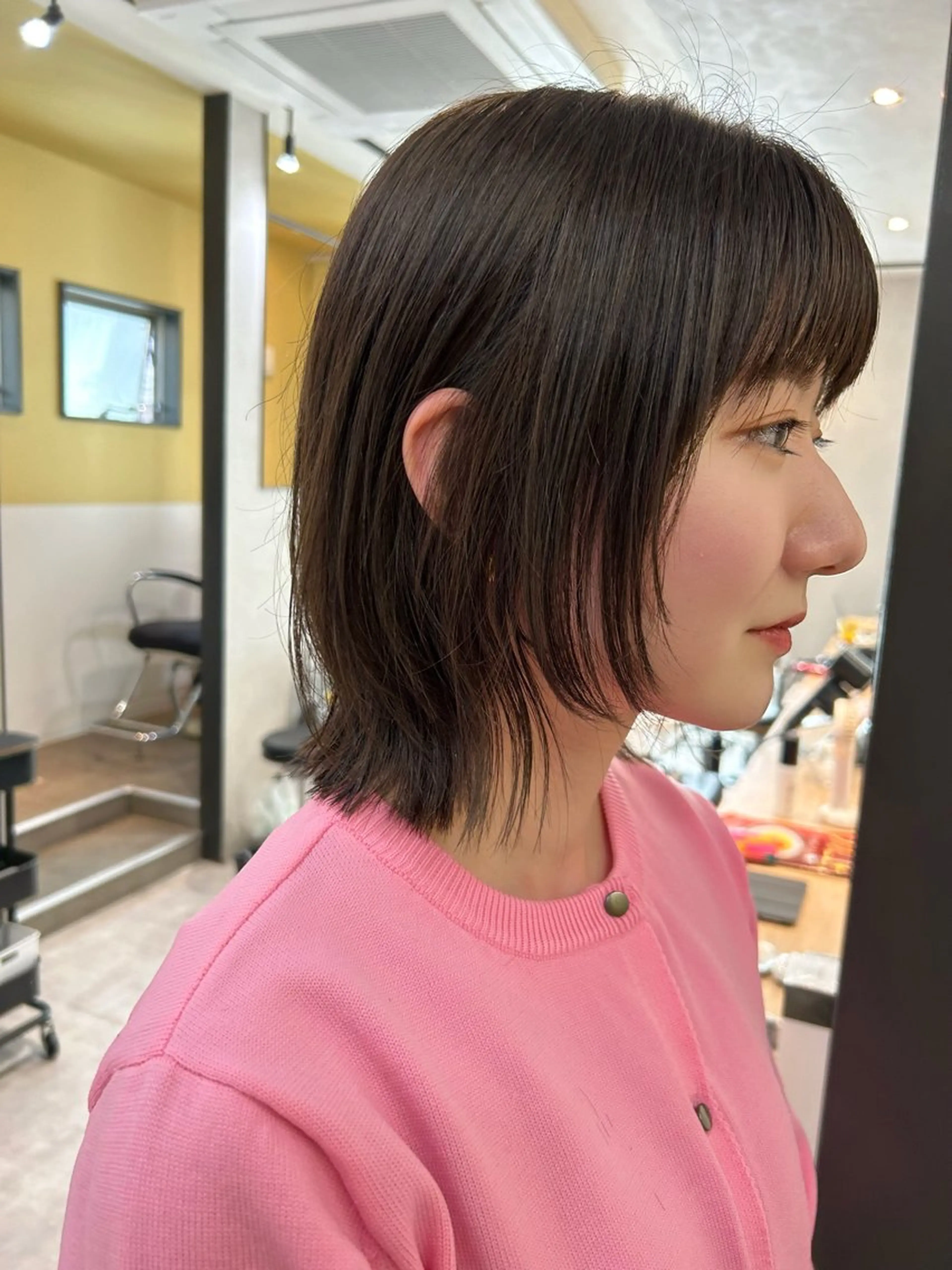 ミディアム カラー ボブレイヤー ボブ レイヤーカット カット ヘアカラー トリートメント hub hair レイヤー/透明感のヘアスタイル