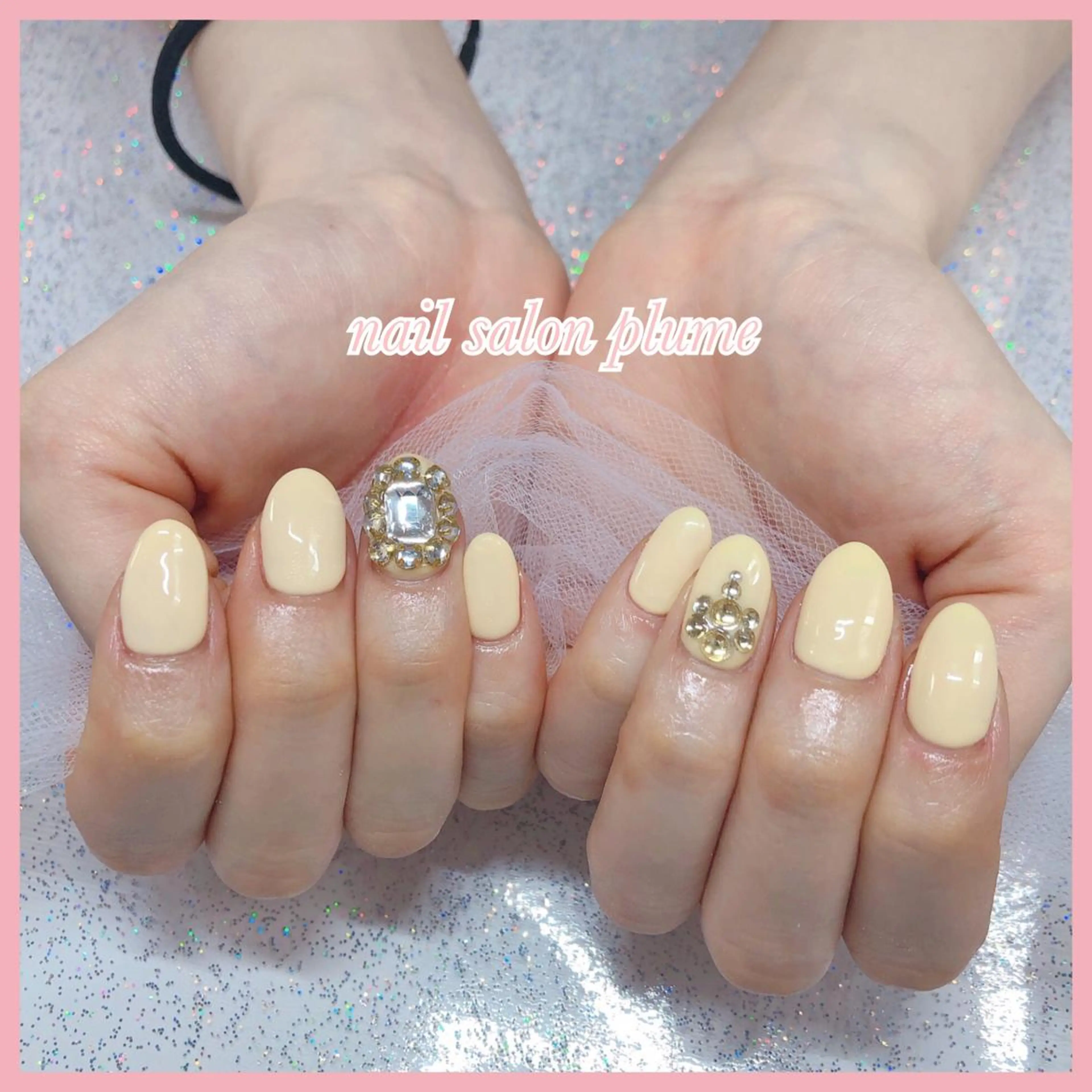 ネイル アートネイル ハート キラキラネイル 韓国ネイル ワンカラーネイル plume nail ☆韓国ネイルのネイルデザイン