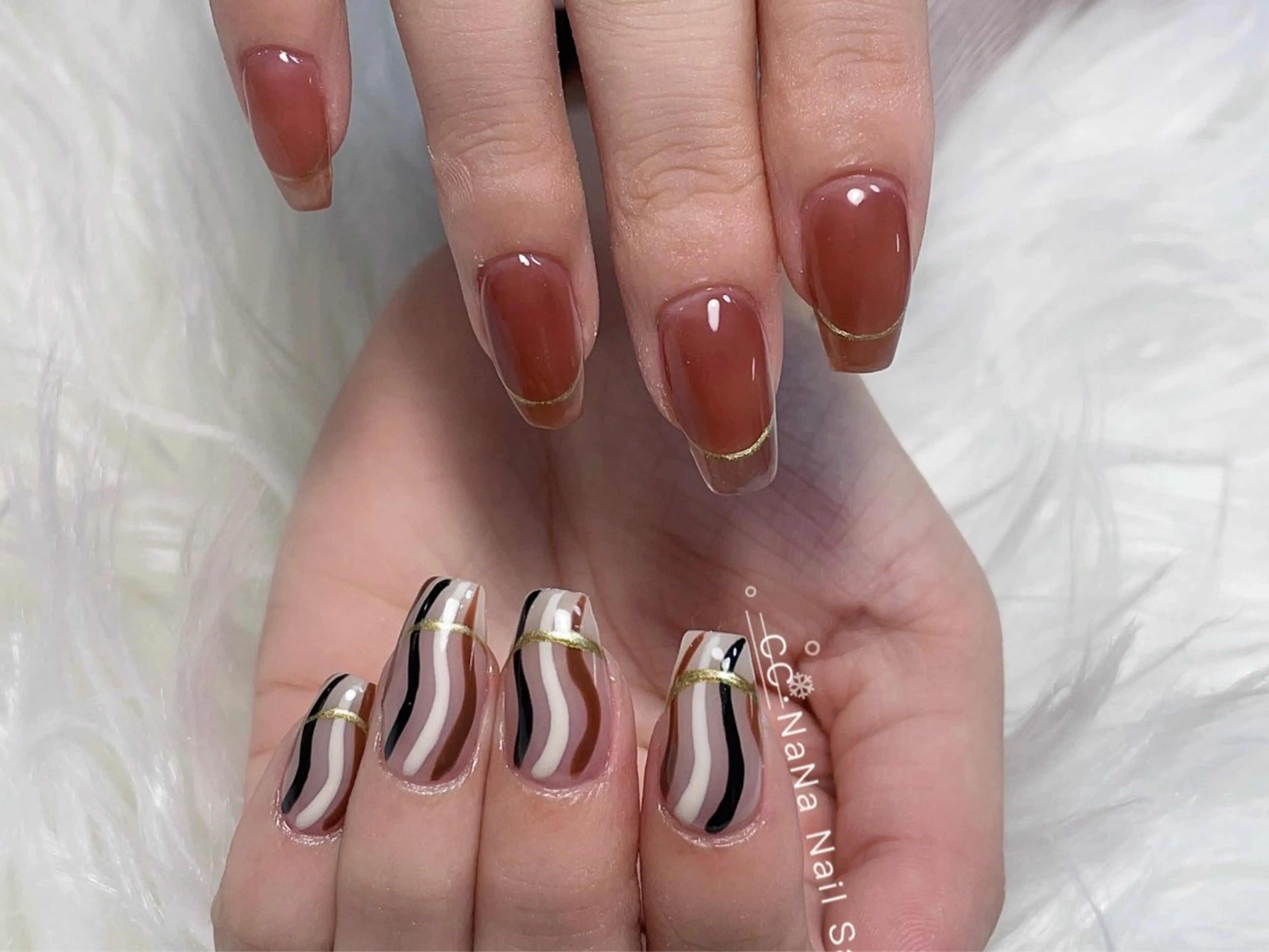 ネイル ハンドネイル 💎CC・NaNa 韓国風ネイル🌙Cのネイルデザイン