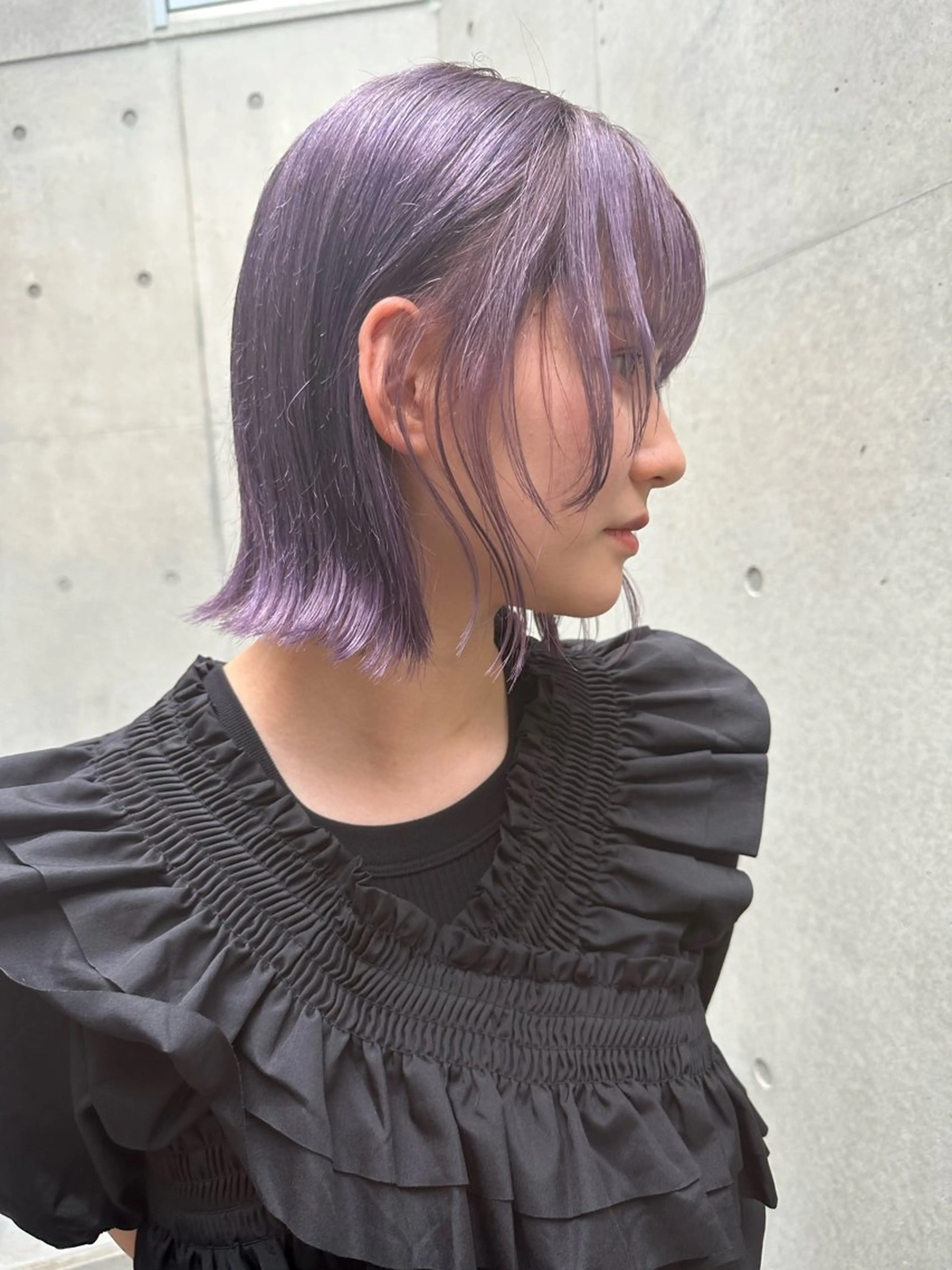 ミディアム パープルカラー ボブ 顔まわりレイヤー レイヤーカット 似合わせカット 沼田 大地のその他イメージ