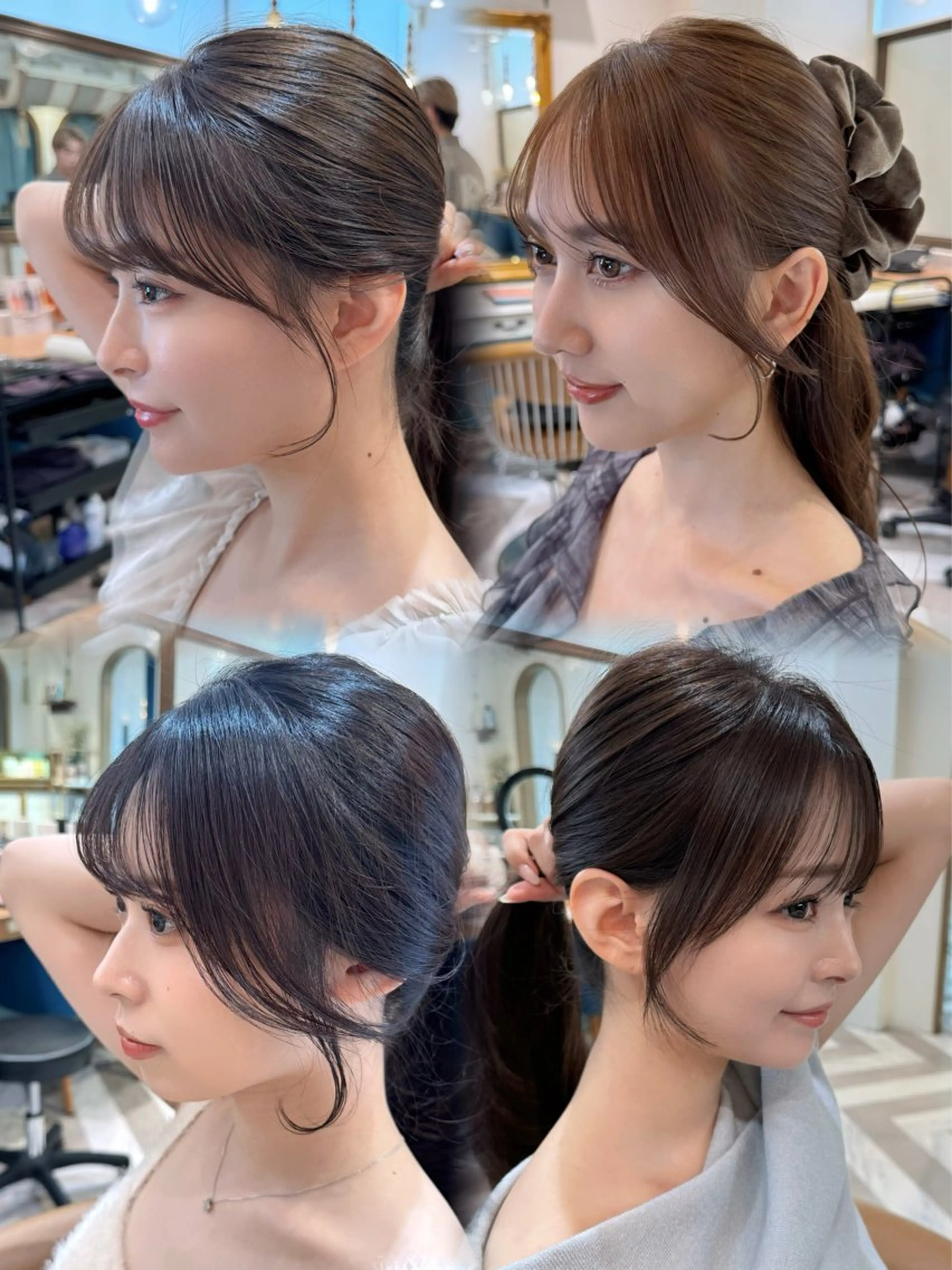 ミディアム カラー カット ヘアカラー トリートメント レイヤーカット /透明感カラー西田のヘアスタイル