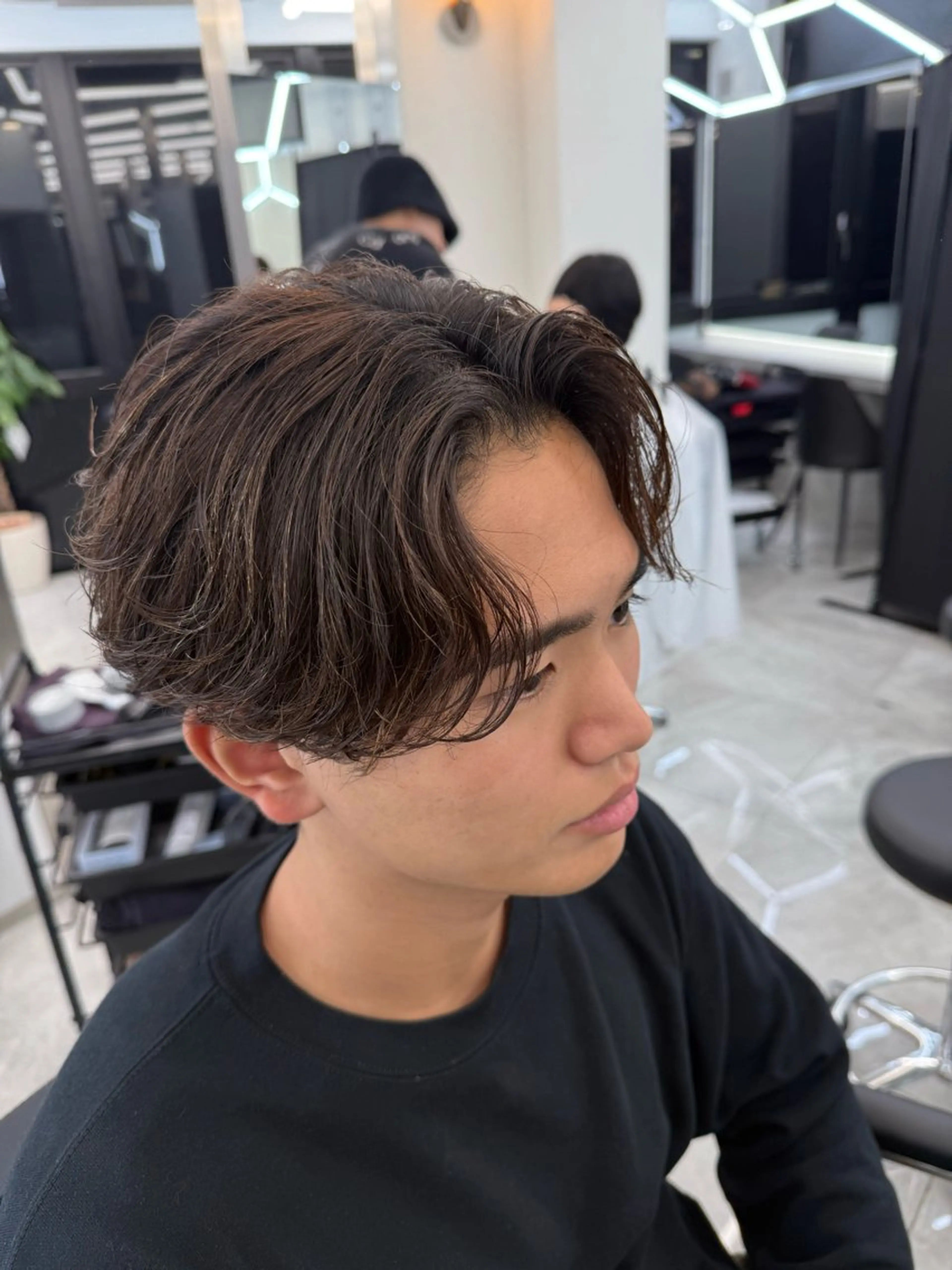 ミディアム パーマ メンズ カット パーマ メンズ特化美容師/ 四辻 凱斗のヘアスタイル