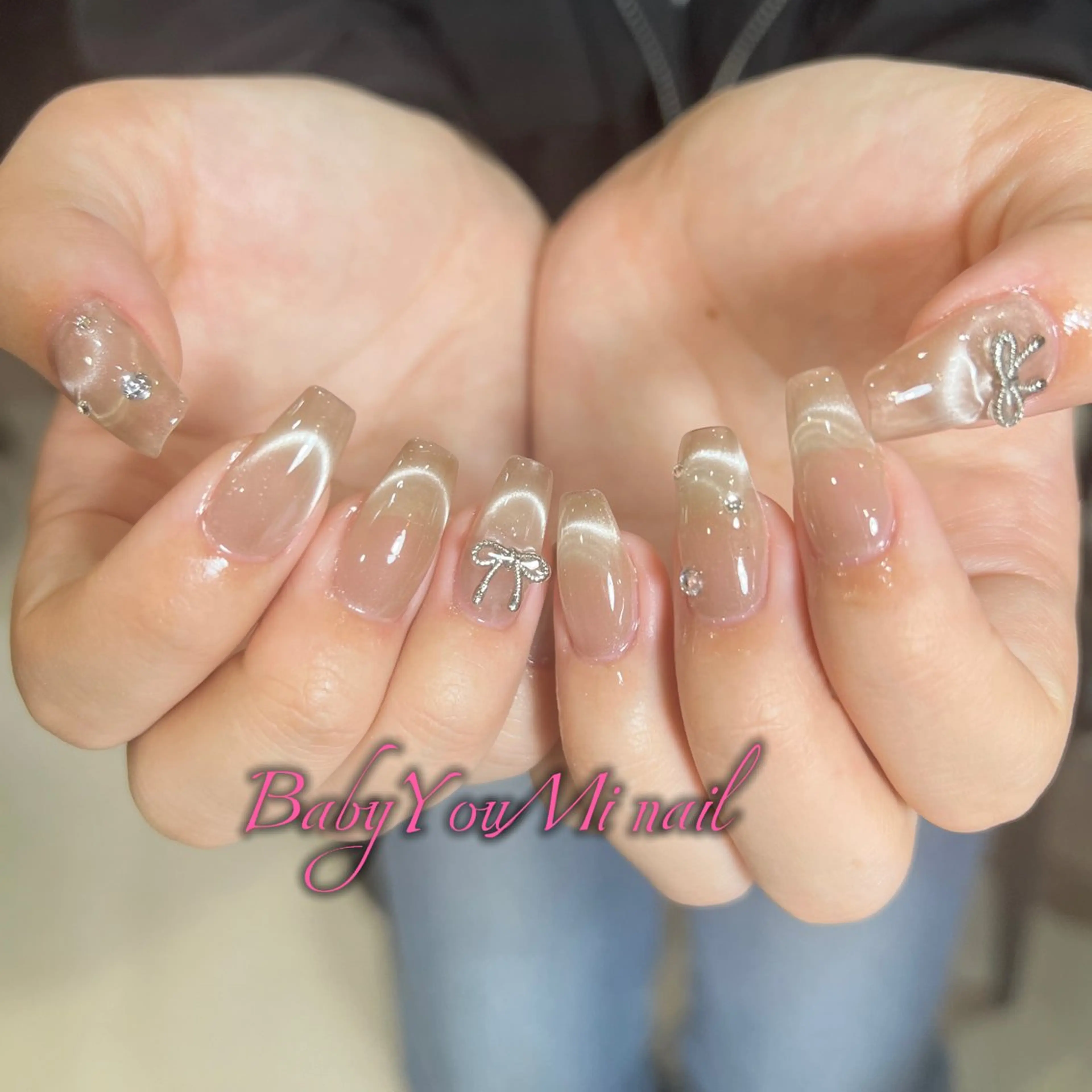 ネイル オーロラネイル フラワーネイル フットネイル フレンチネイル ジェルネイル ハンドネイル BabyYouMi ねねのネイルデザイン