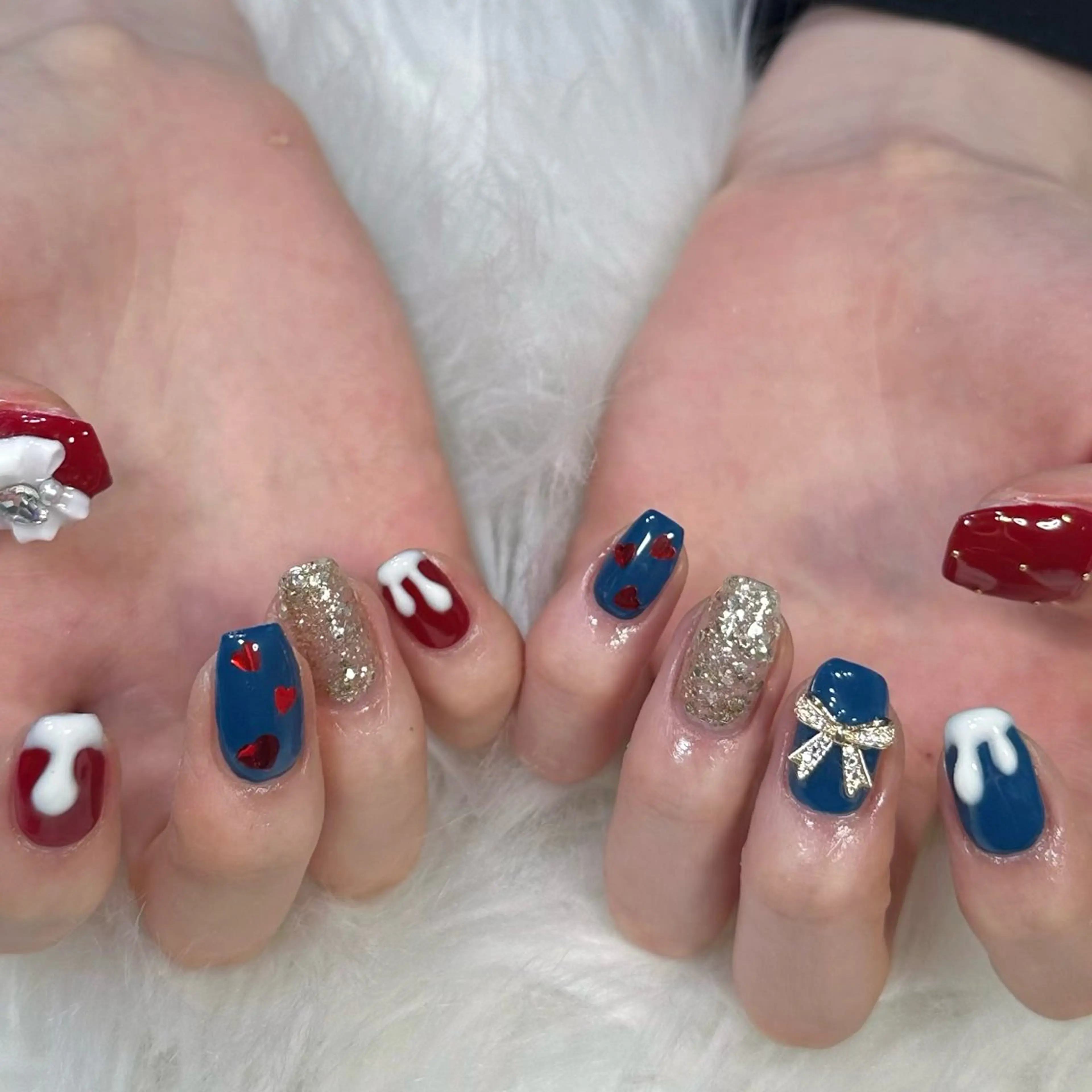 ネイル 持ち込み 冬ネイル クリスマス nail&eye pang hinaのネイルデザイン