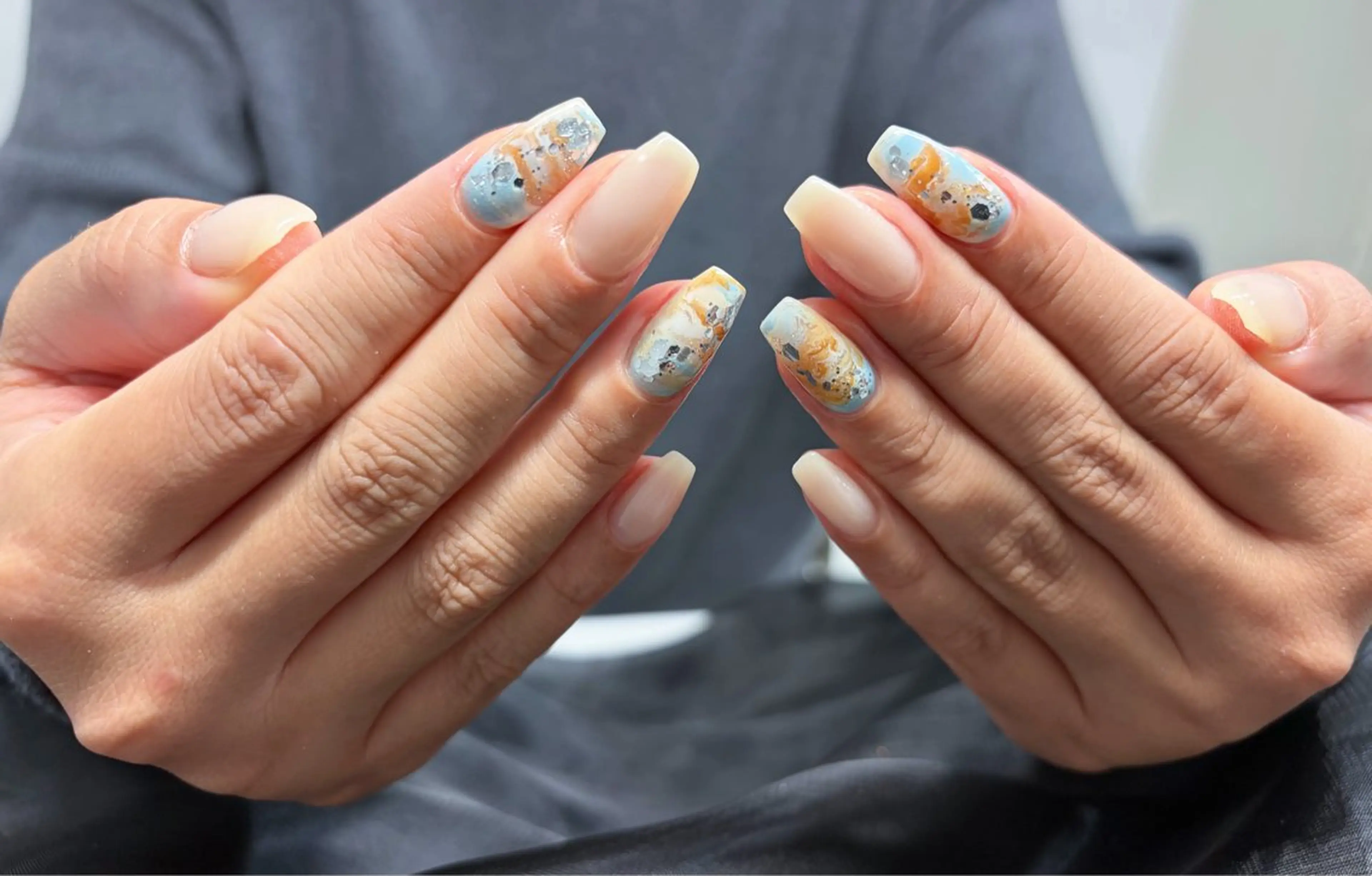 ネイル スカルプネイル シンプルネイル Lunailsalon所属・Lu nailsalonのネイルデザイン