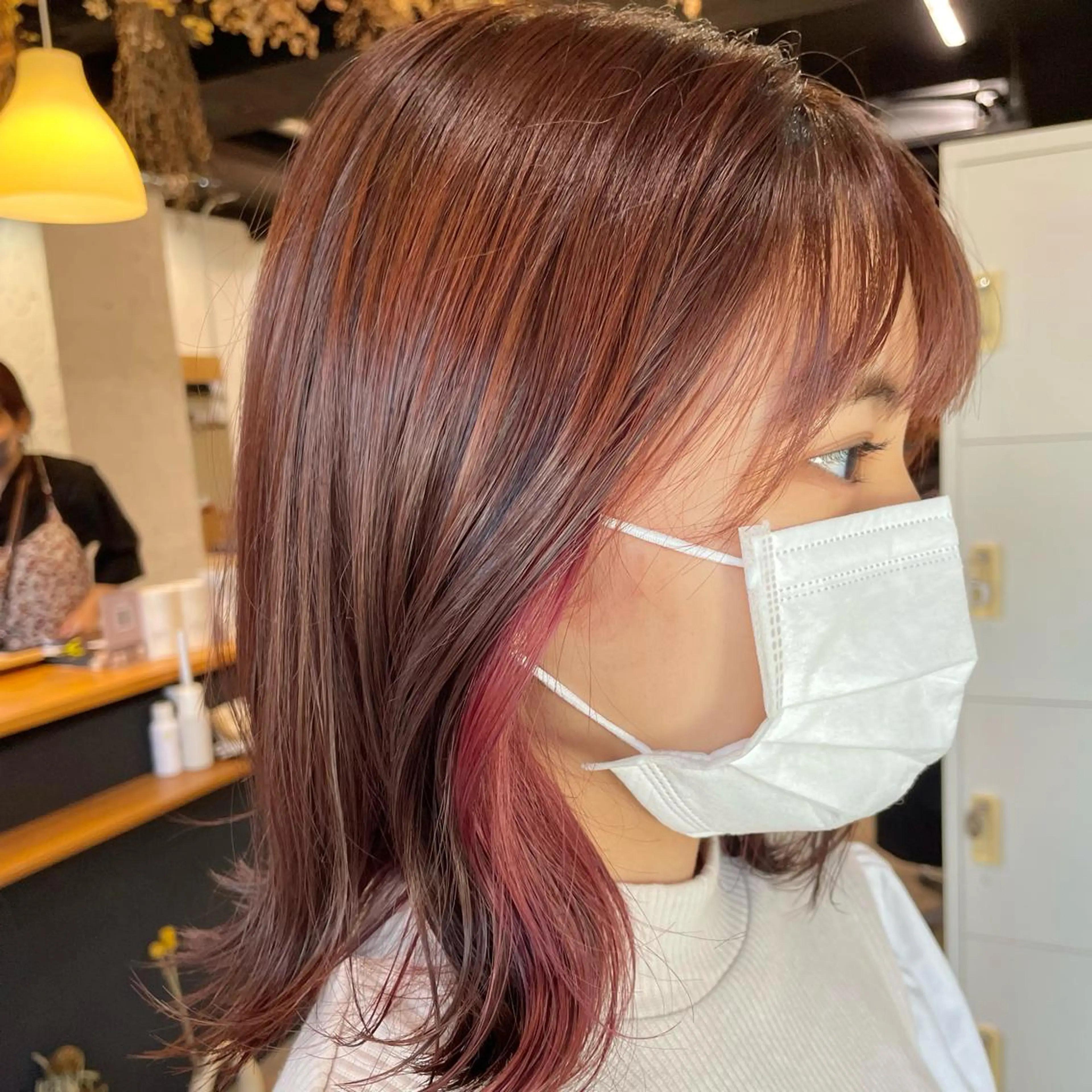ミディアム カラー ヘアアレンジ ヘアカラー トリートメント 🎀ダブルカラーレイ ヤーyuuri🎀のヘアスタイル