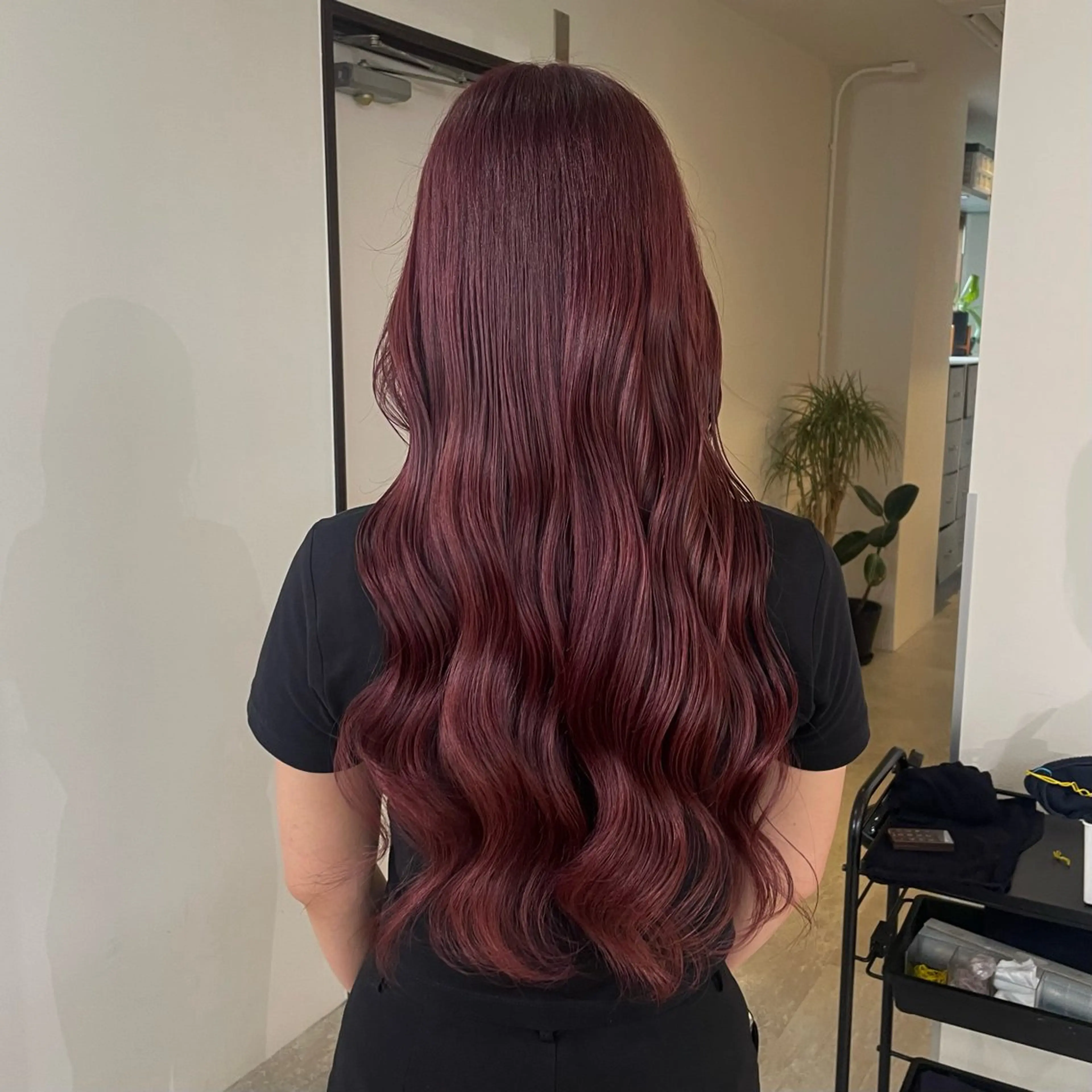 カラー 黒髪 透明感カラー レッドカラー nonoka オリーブ/グレージュのヘアスタイル