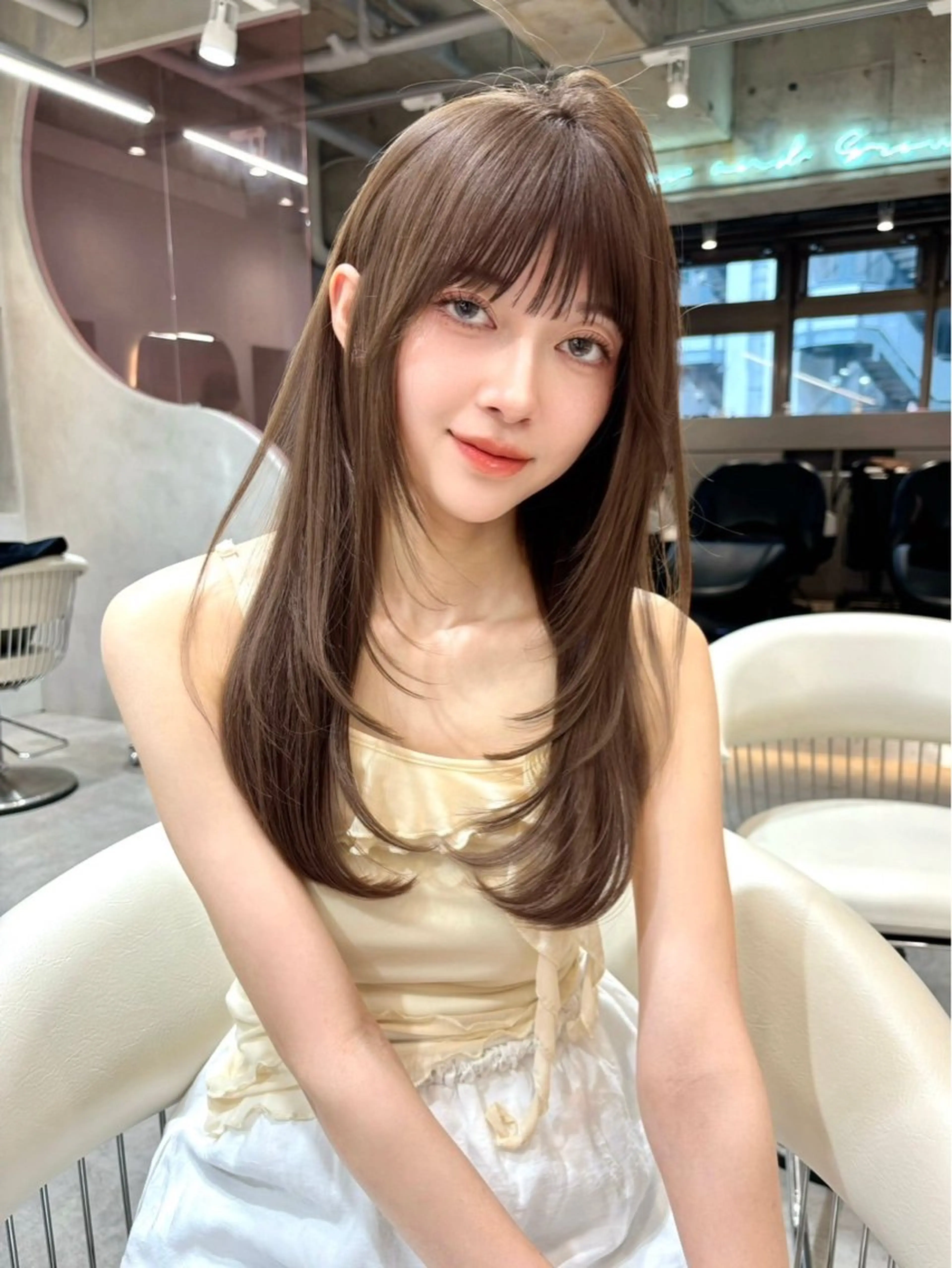 ロング ヘアアレンジ レイヤーカット 縮毛矯正 カット 縮毛矯正 トリートメント ヘアセット 大宮‎🩵縮毛矯正 髪質改善 佐藤 和のヘアスタイル