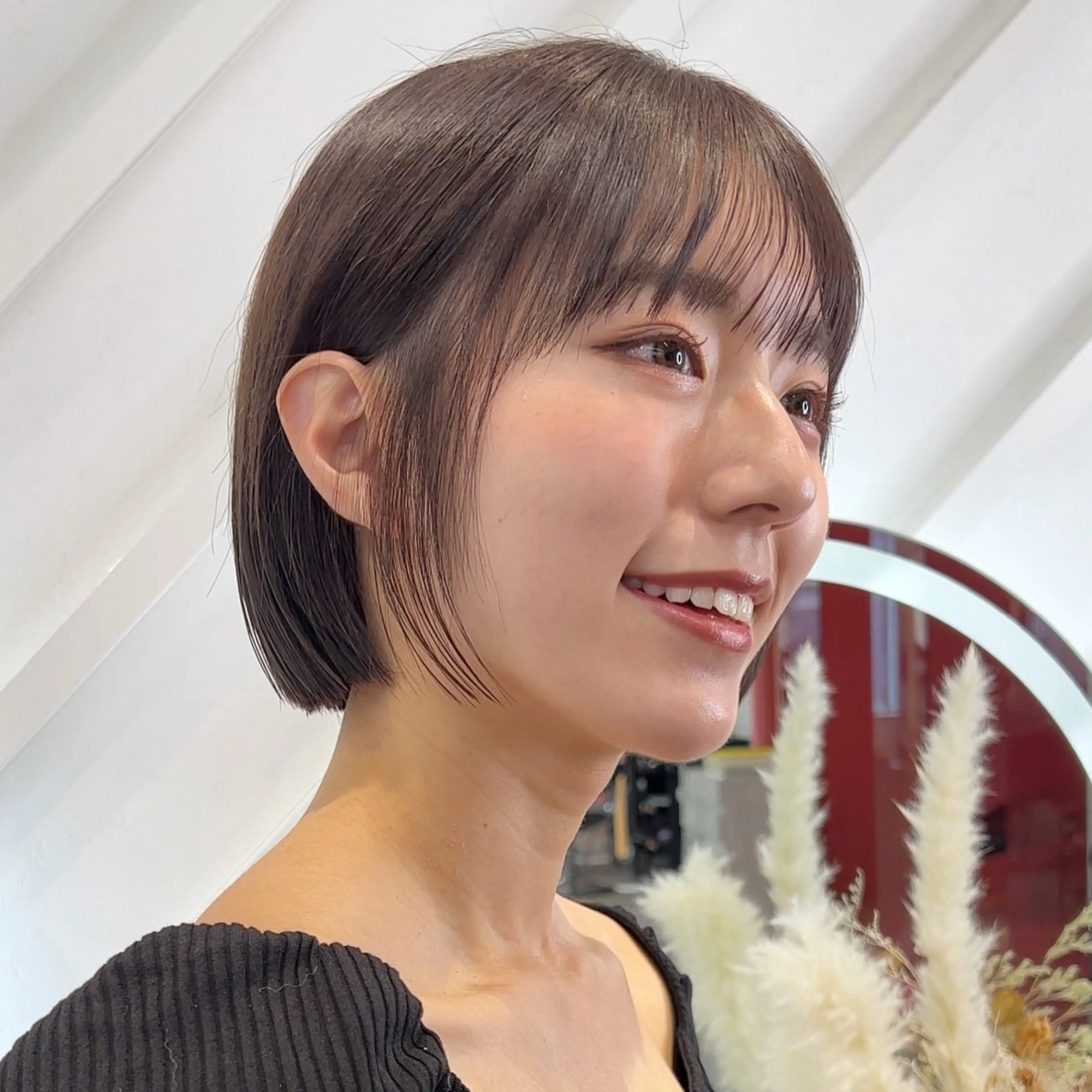 ショート カラー 莉乃/縮毛矯正/髪質 改善/艶カラーのヘアスタイル