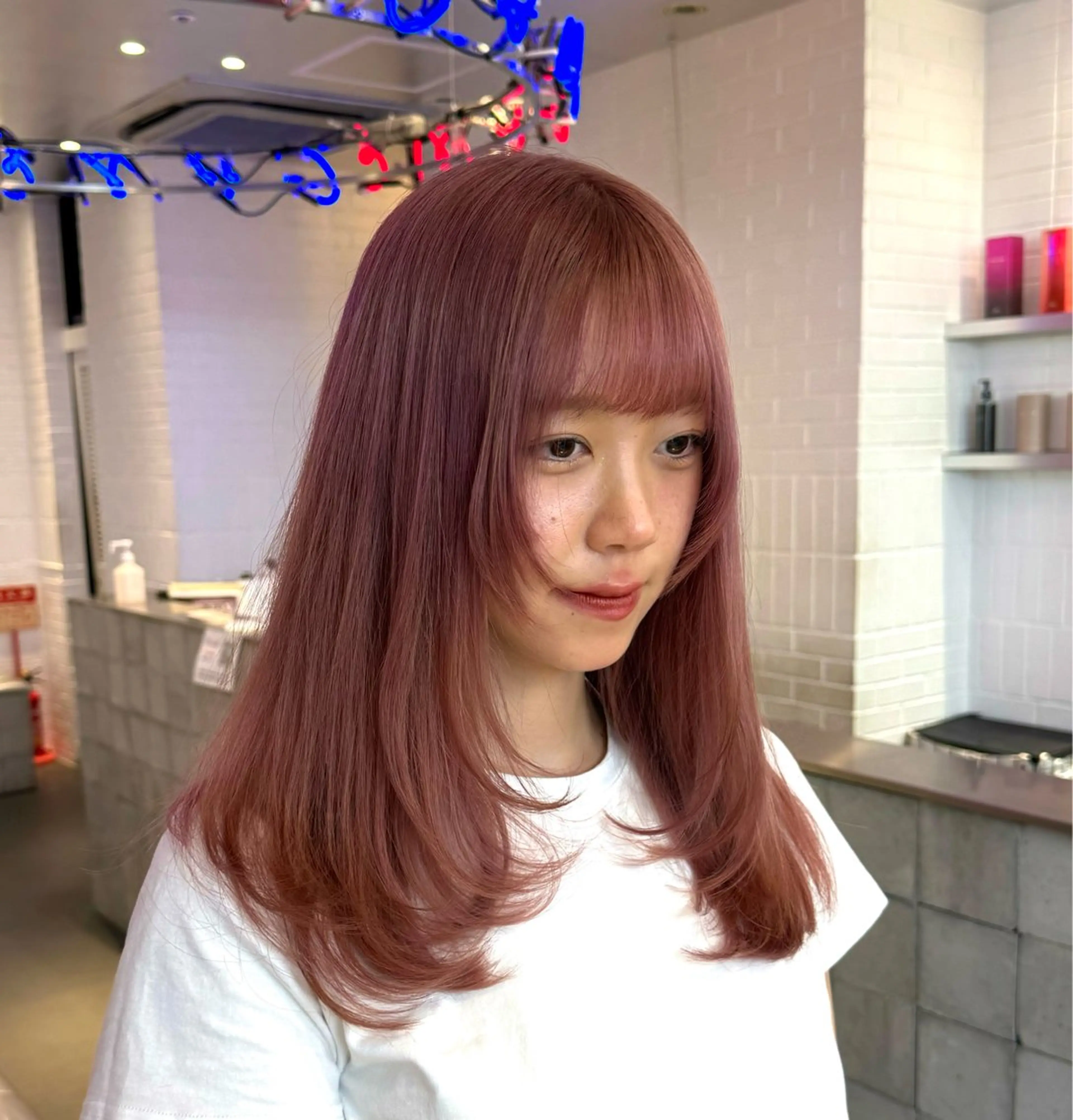 セミロング カラー カット ヘアカラー トリートメント ザクザクレイヤー 🍀/ブリーチ/小田のヘアスタイル