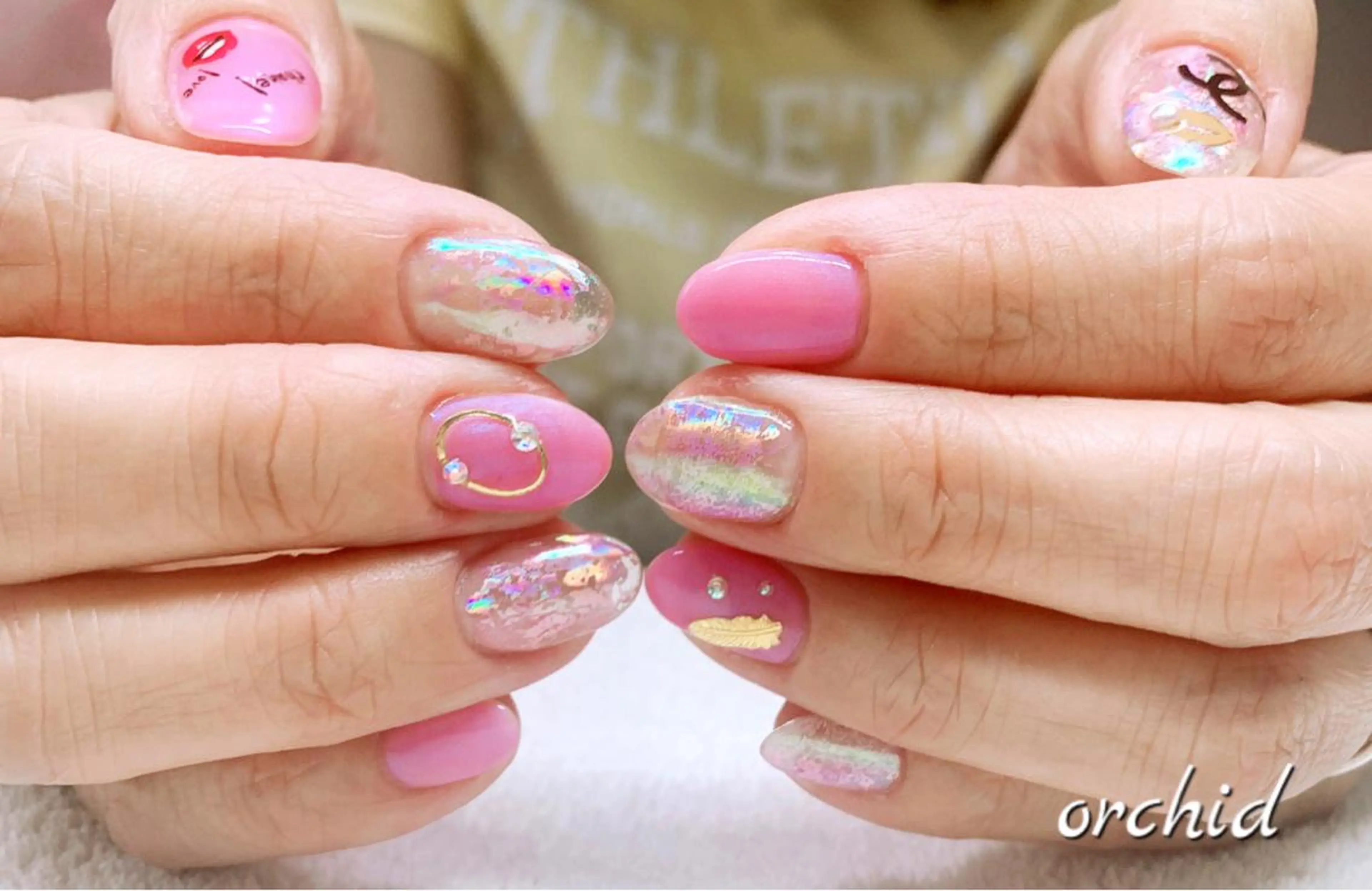 ネイル ピンク ハンドネイル orchid ♡オーキッドのネイルデザイン