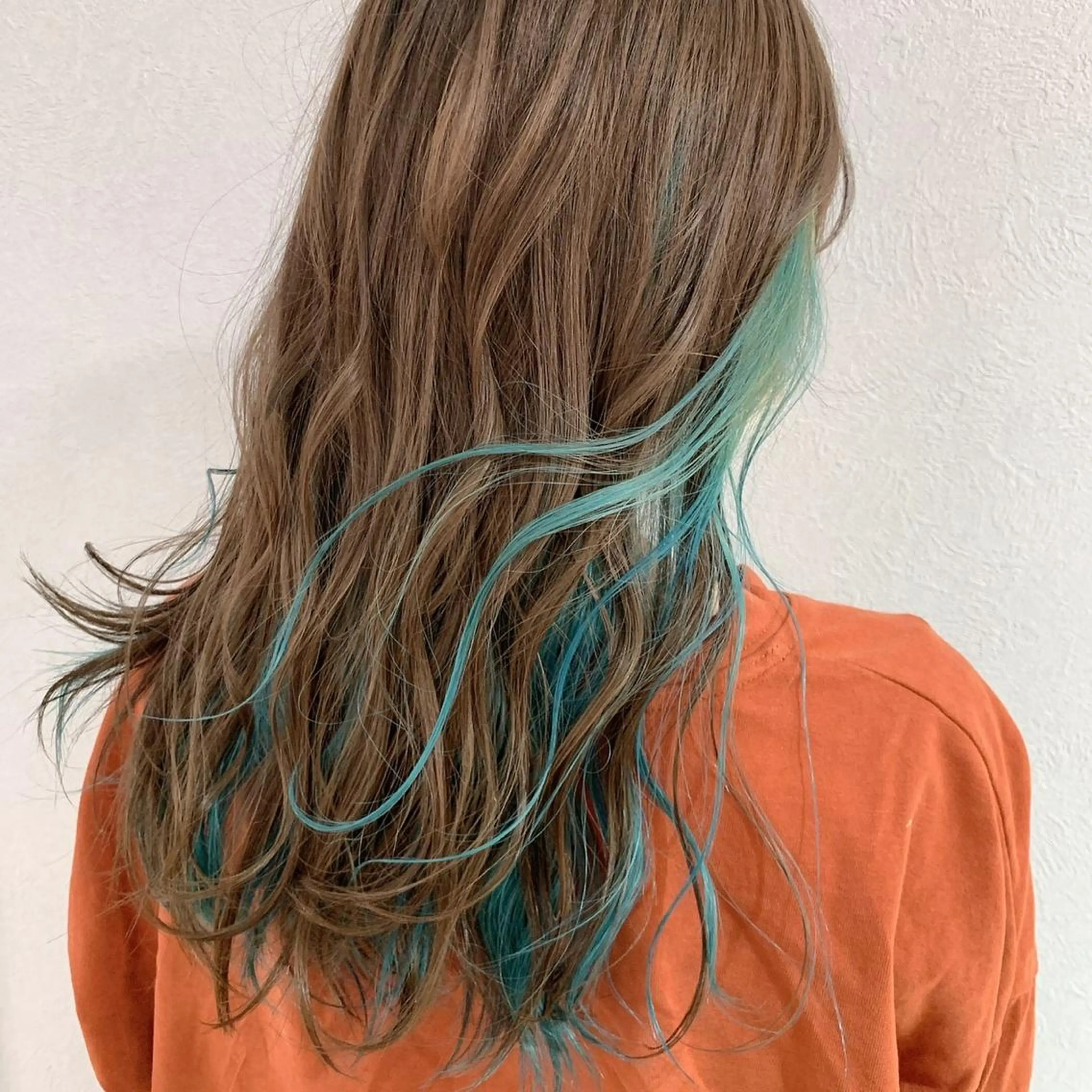 セミロング カラー インナーカラー ブリーチなし/暖色/ 透明感/ririkaのヘアスタイル