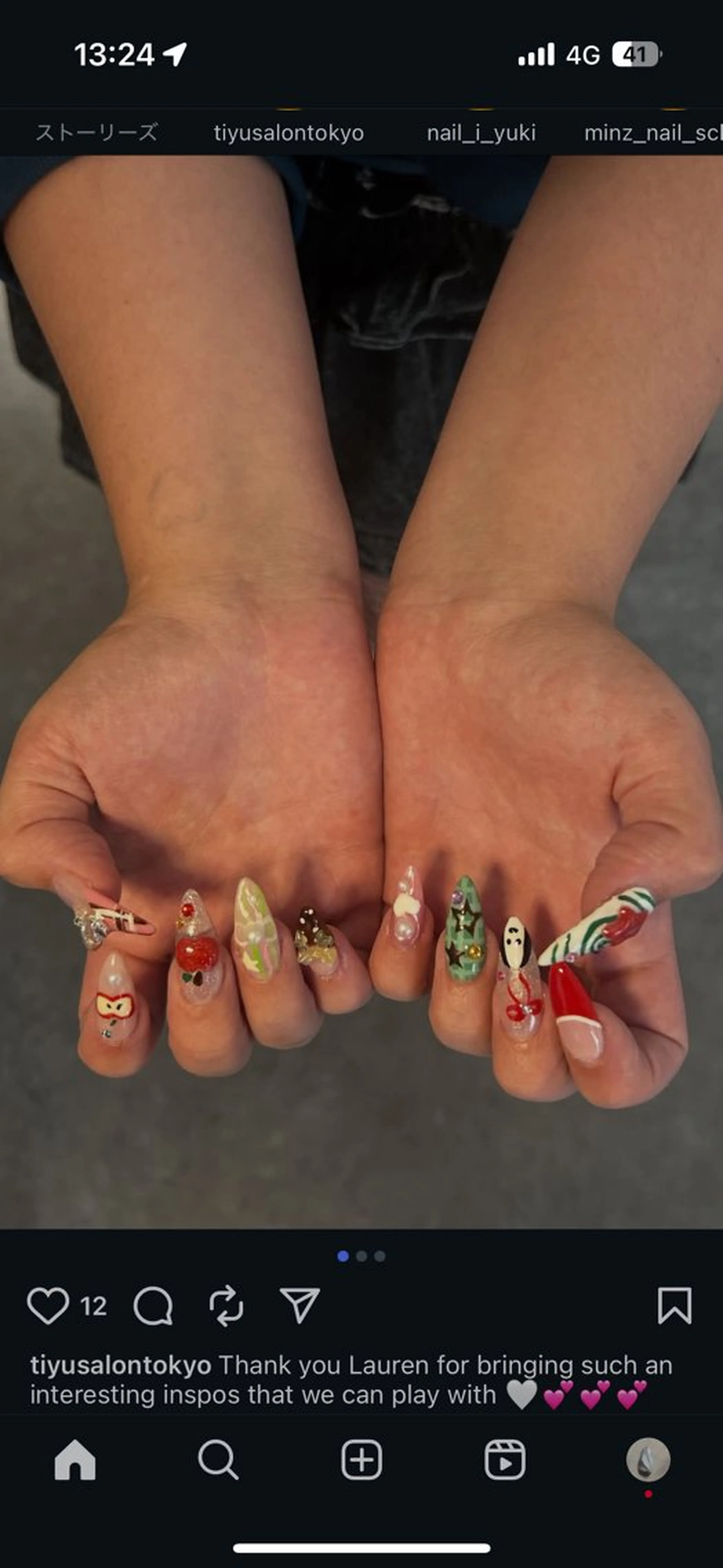 ネイル アートネイル 長さ出し ハンドネイル 個性派NANA ネイルのネイルデザイン