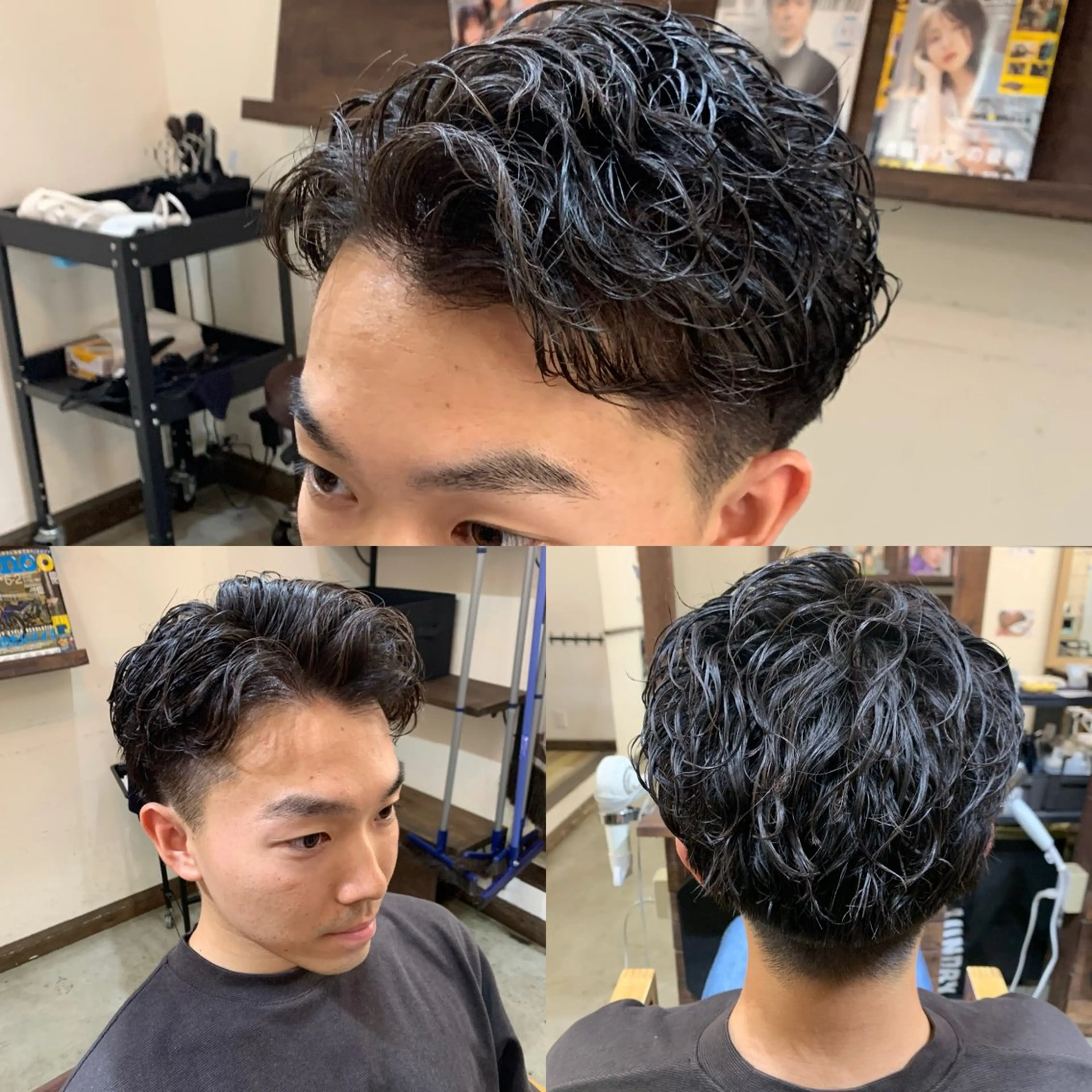 ショート カラー パーマ メンズ カット パーマ 池田達也anyhow /副店長のヘアスタイル