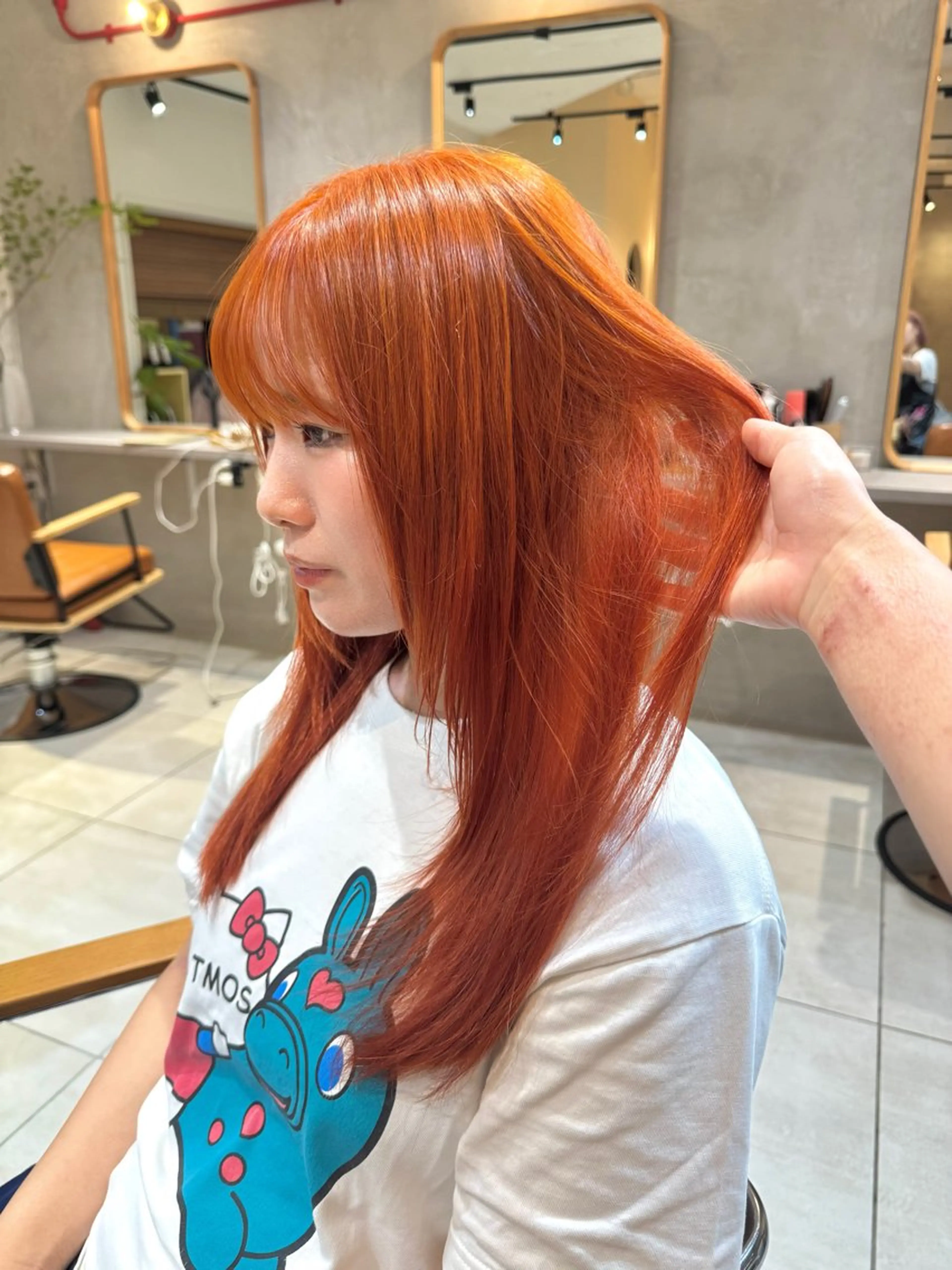 ミディアム カラー ヘアカラー 🫧髪質改善/Wカラ ー 暖色 🌸桜🌸のヘアスタイル