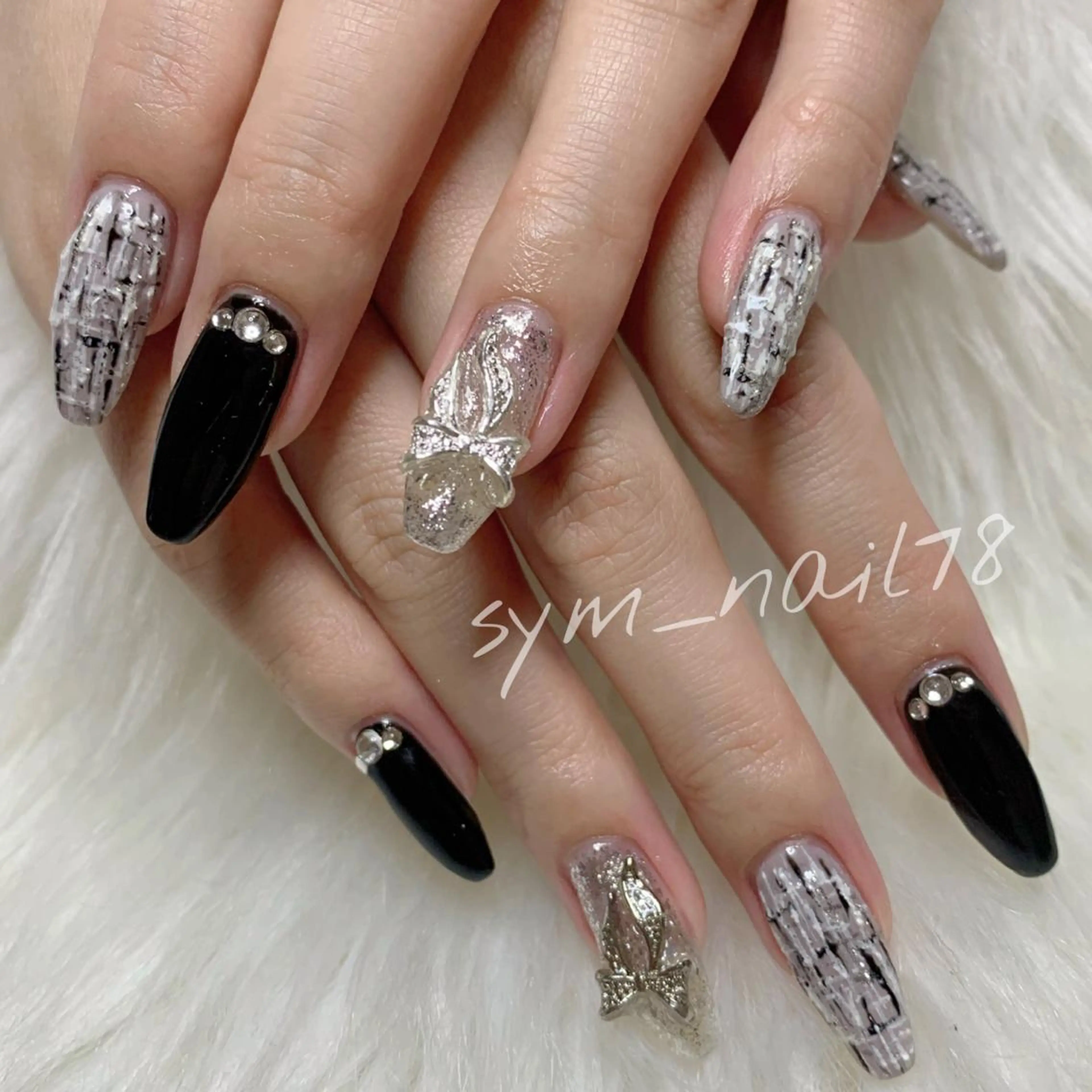 ネイル ツイードネイル ホワイト ハンドネイル Nailist. Nのネイルデザイン