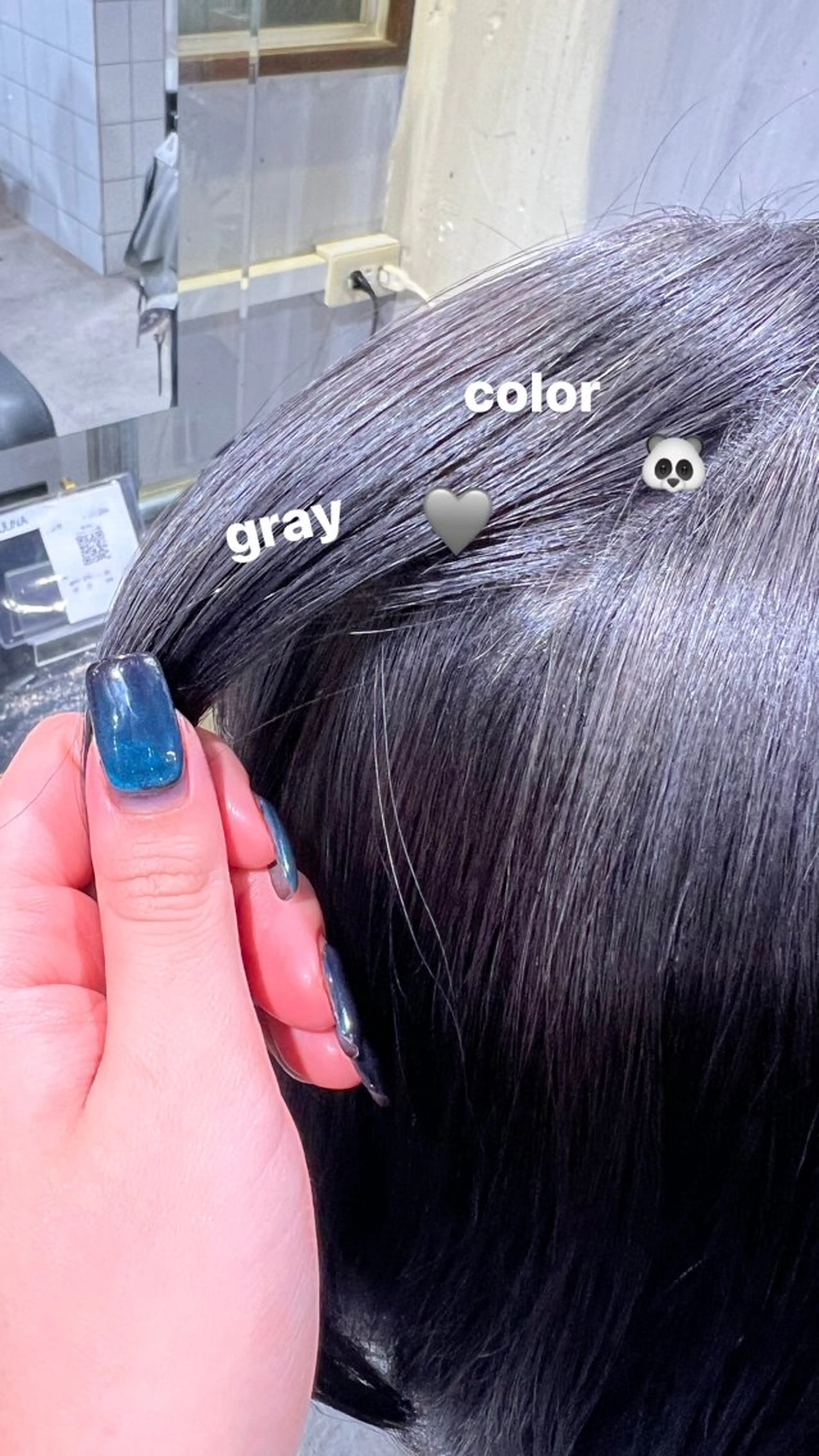 ロング カラー ヘアカラー 暗髪🩶ラベンダー/ ブルー/ユウナ🤍のヘアスタイル