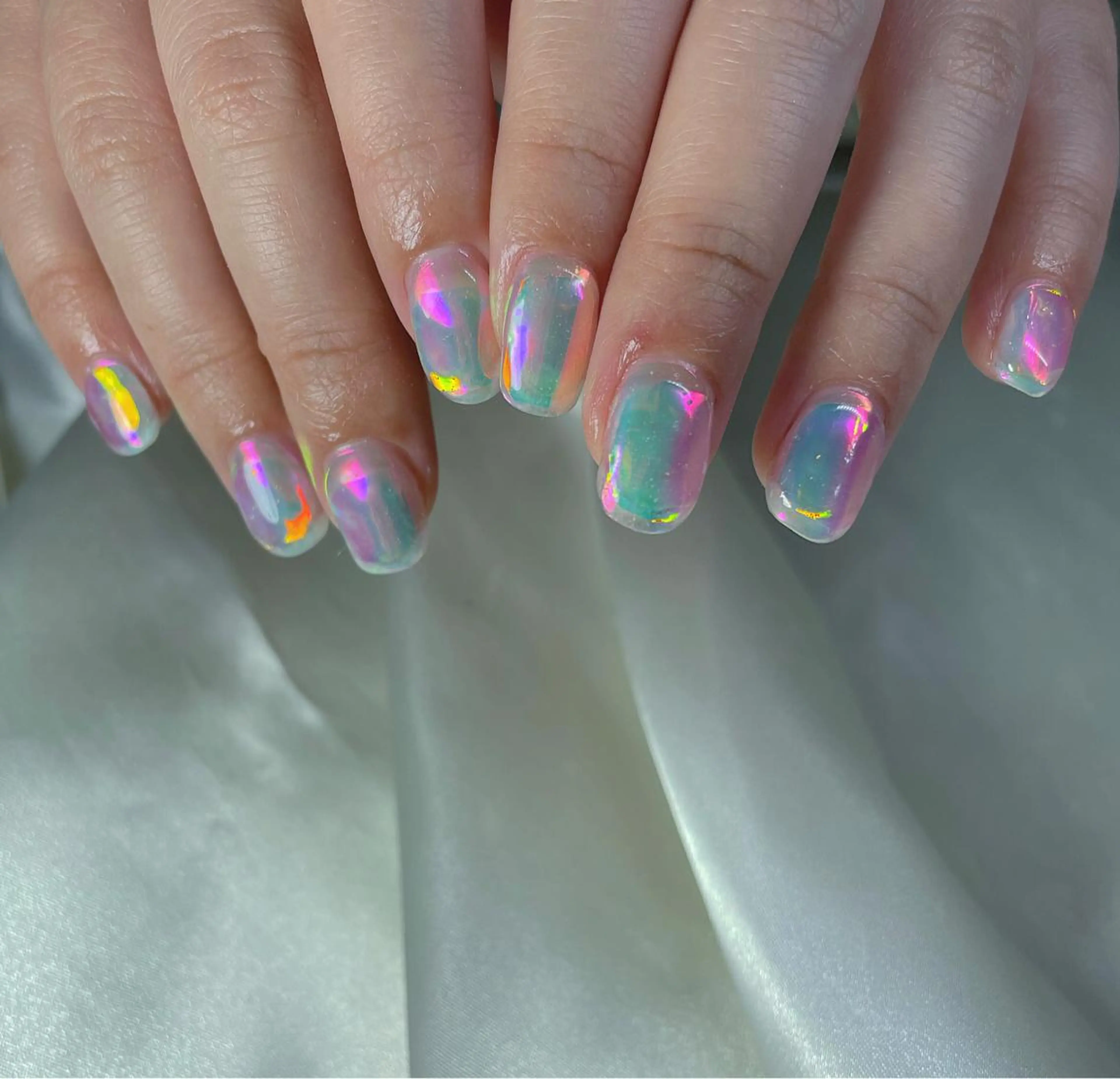 ネイル 氷ネイル・うるうるネイル 韓国ネイル ﾐﾙﾌｨｰﾕ /Tomoeのネイルデザイン