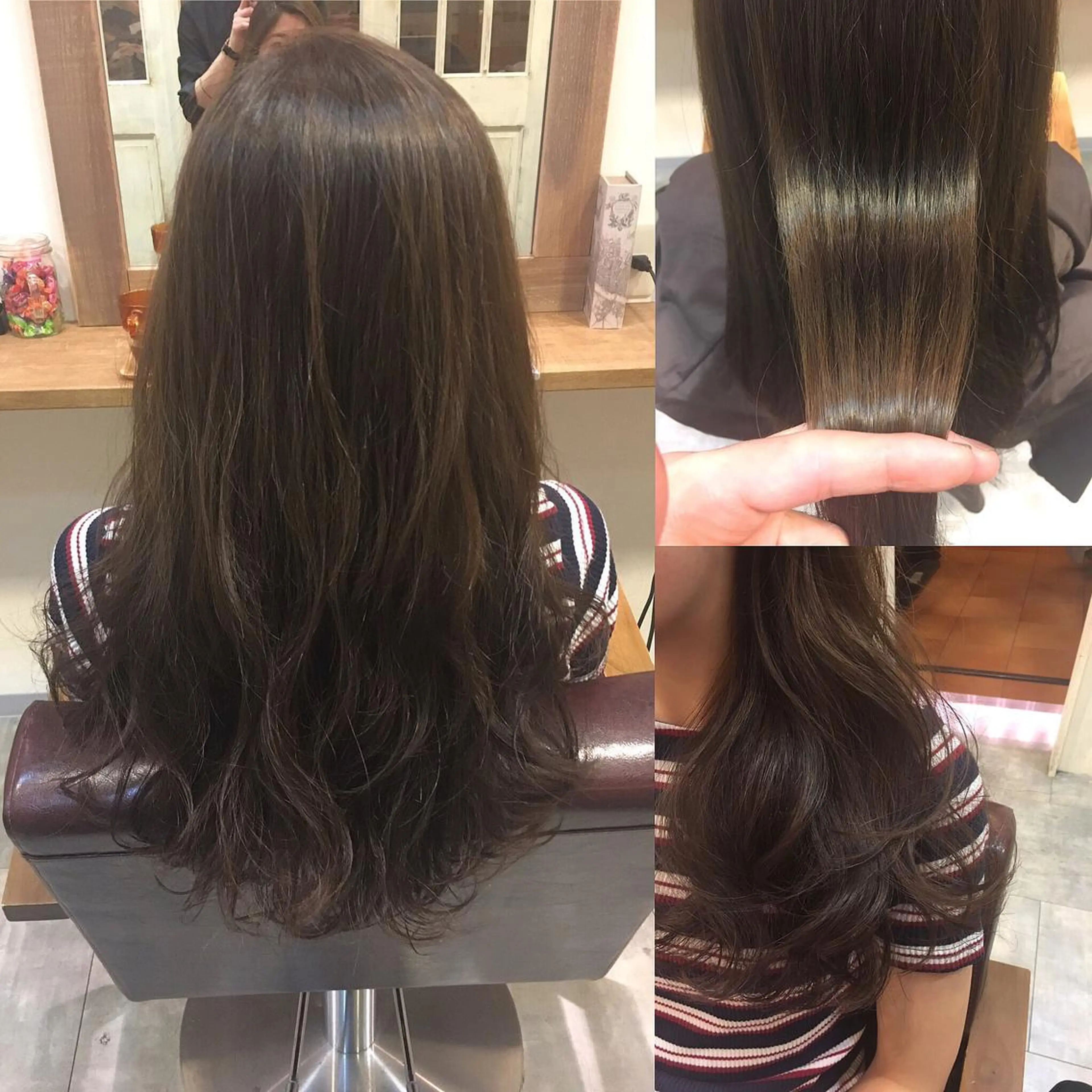 セミロング カラー グレージュ イルミナカラー パープルカラー パープルグレージュ hair salon Ranun髪質改善のヘアスタイル