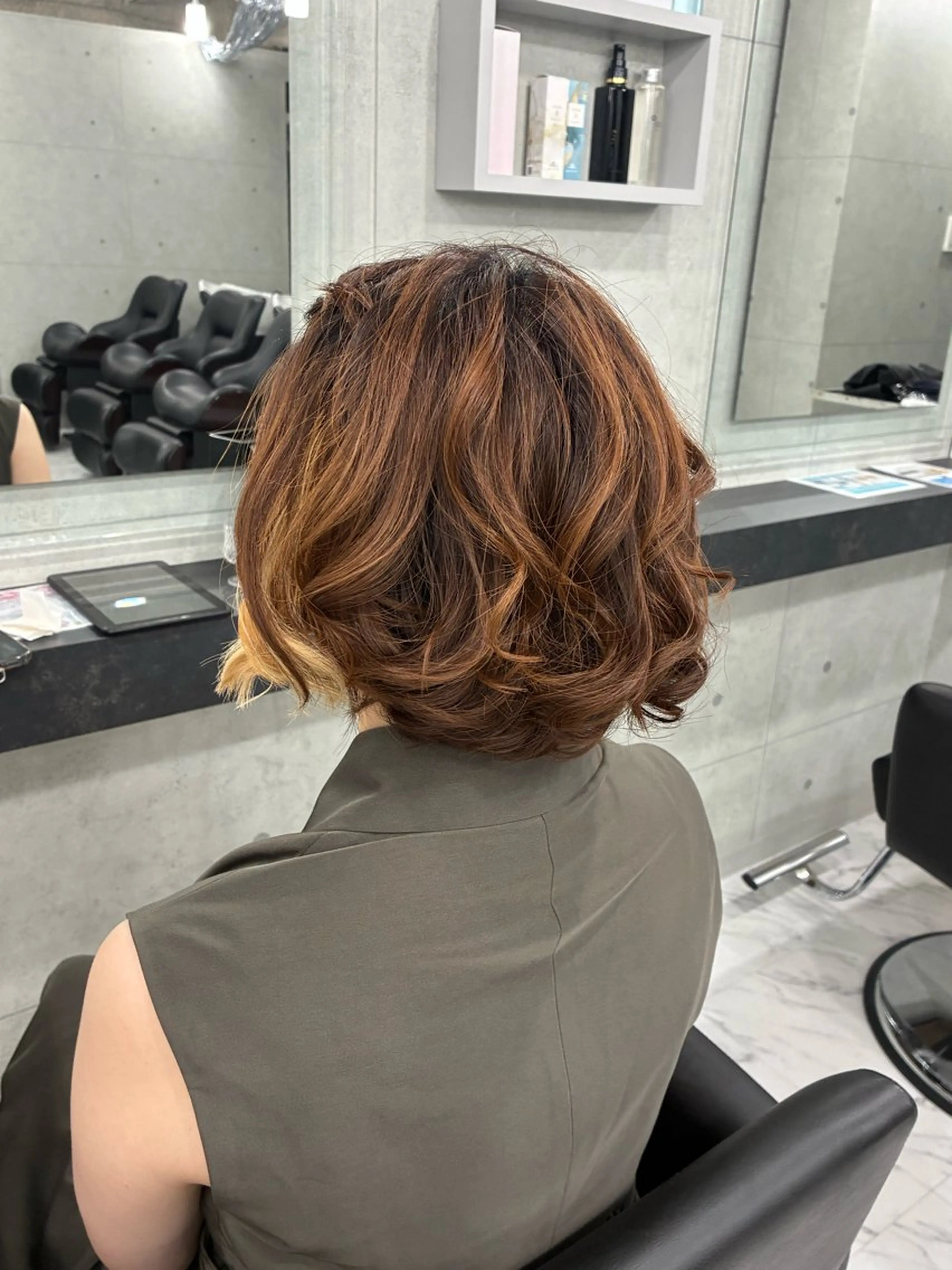 ショート カラー パーマ ヘアアレンジ ヘアカラー Endearing所属・Endearing 北澤那未🌟銀座のヘアスタイル