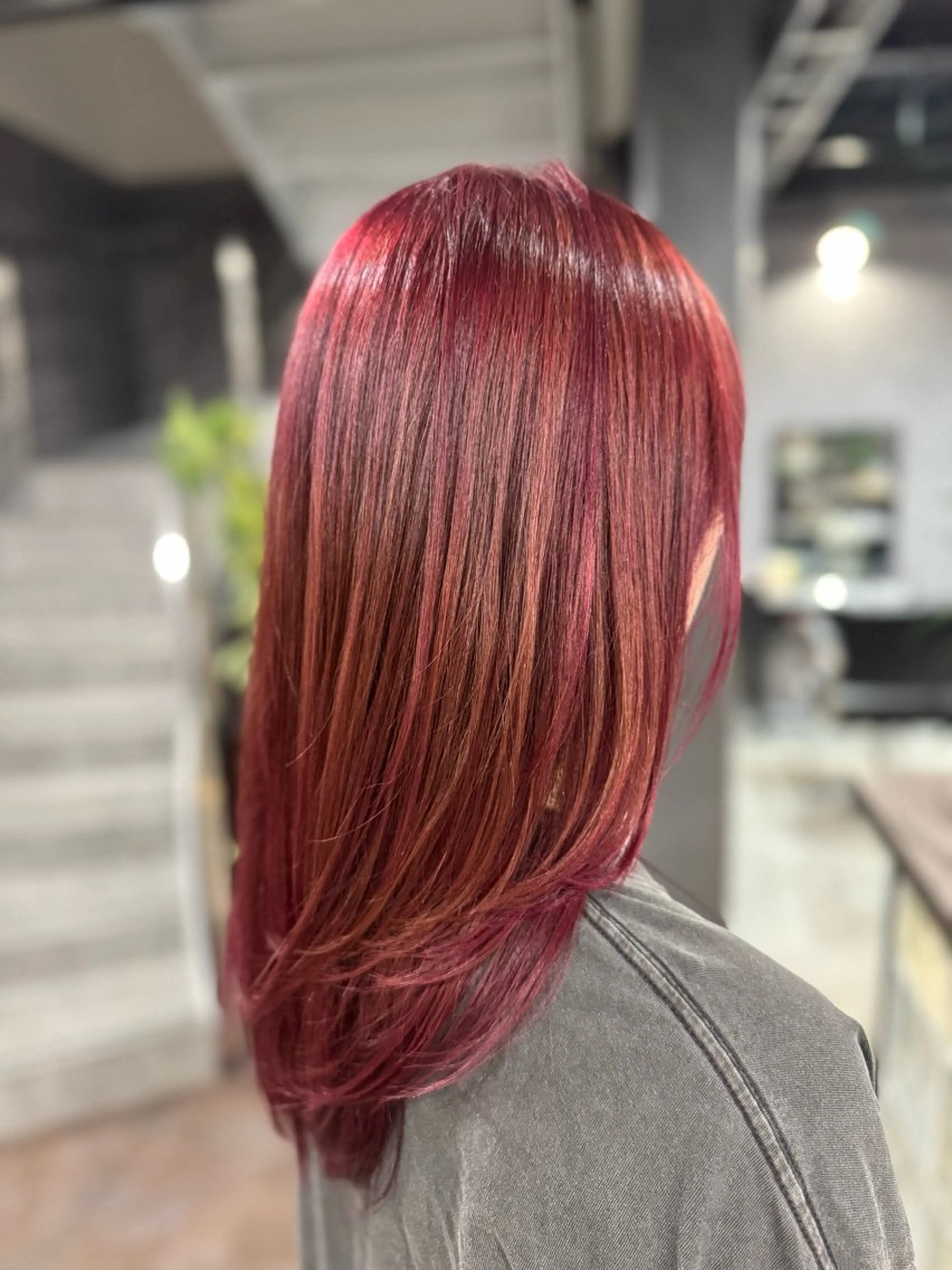 セミロング カラー ブリーチ ダブルカラー ラベンダーカラー ラベンダーピンク ブリーチなしカラー ink Runaのヘアスタイル