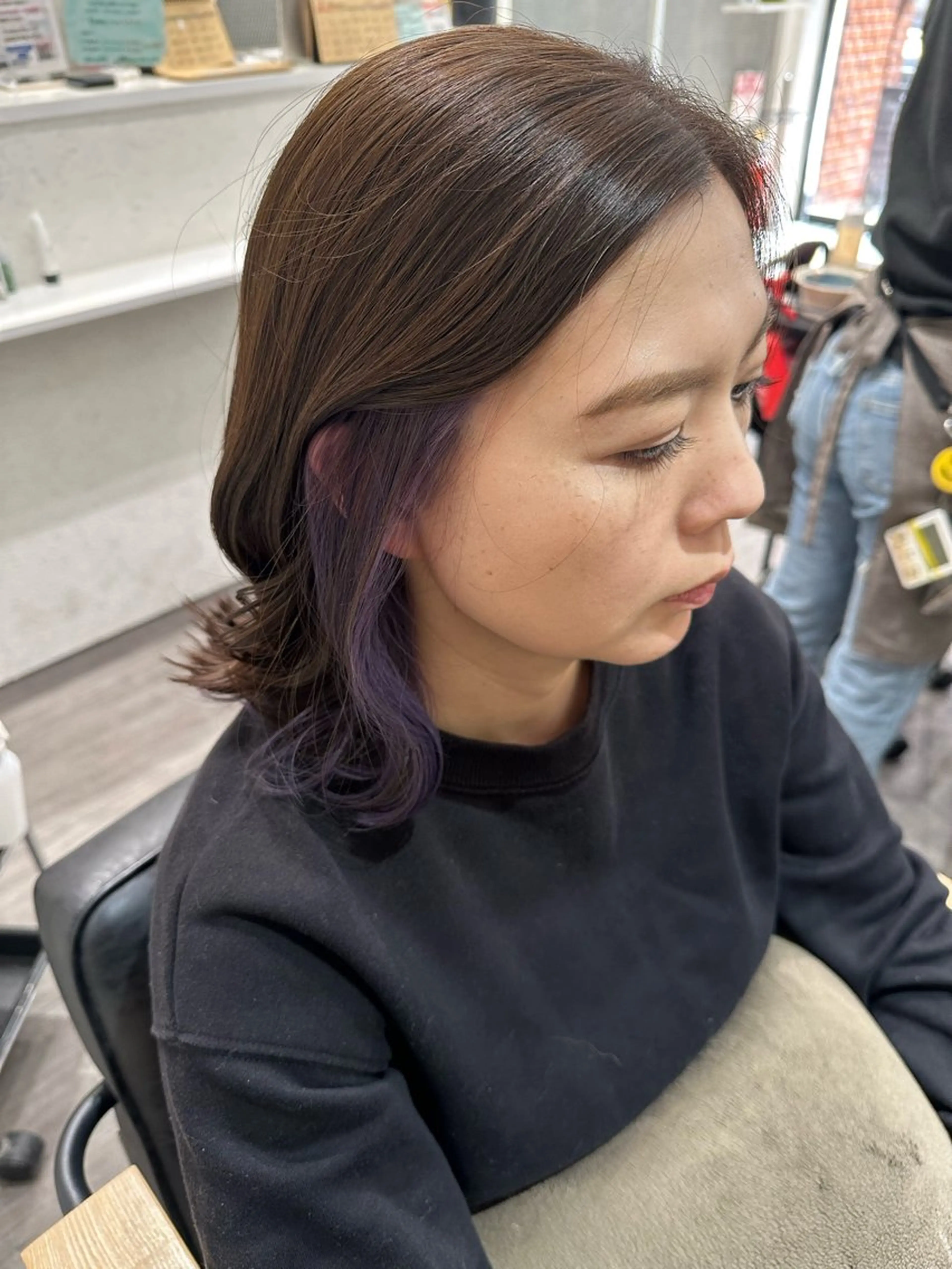 ミディアム カラー ラベンダーカラー 艶髪レイヤー上田 紗也🇰🇷💗のヘアスタイル