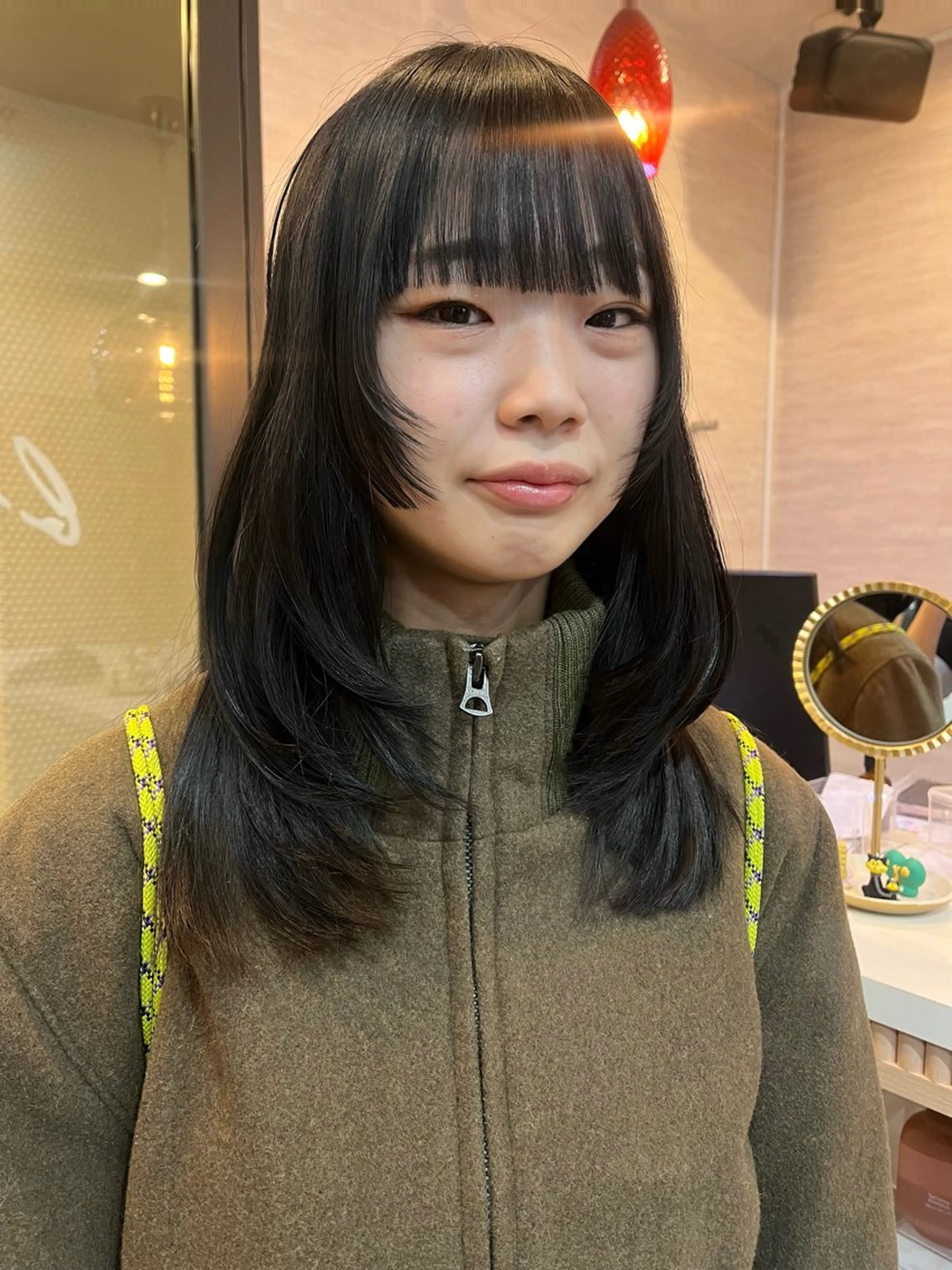 セミロング 顔周りカット シャギー カット ヘアカラー レイヤー/暖色/ 髪質改善/永礼芳果のヘアスタイル