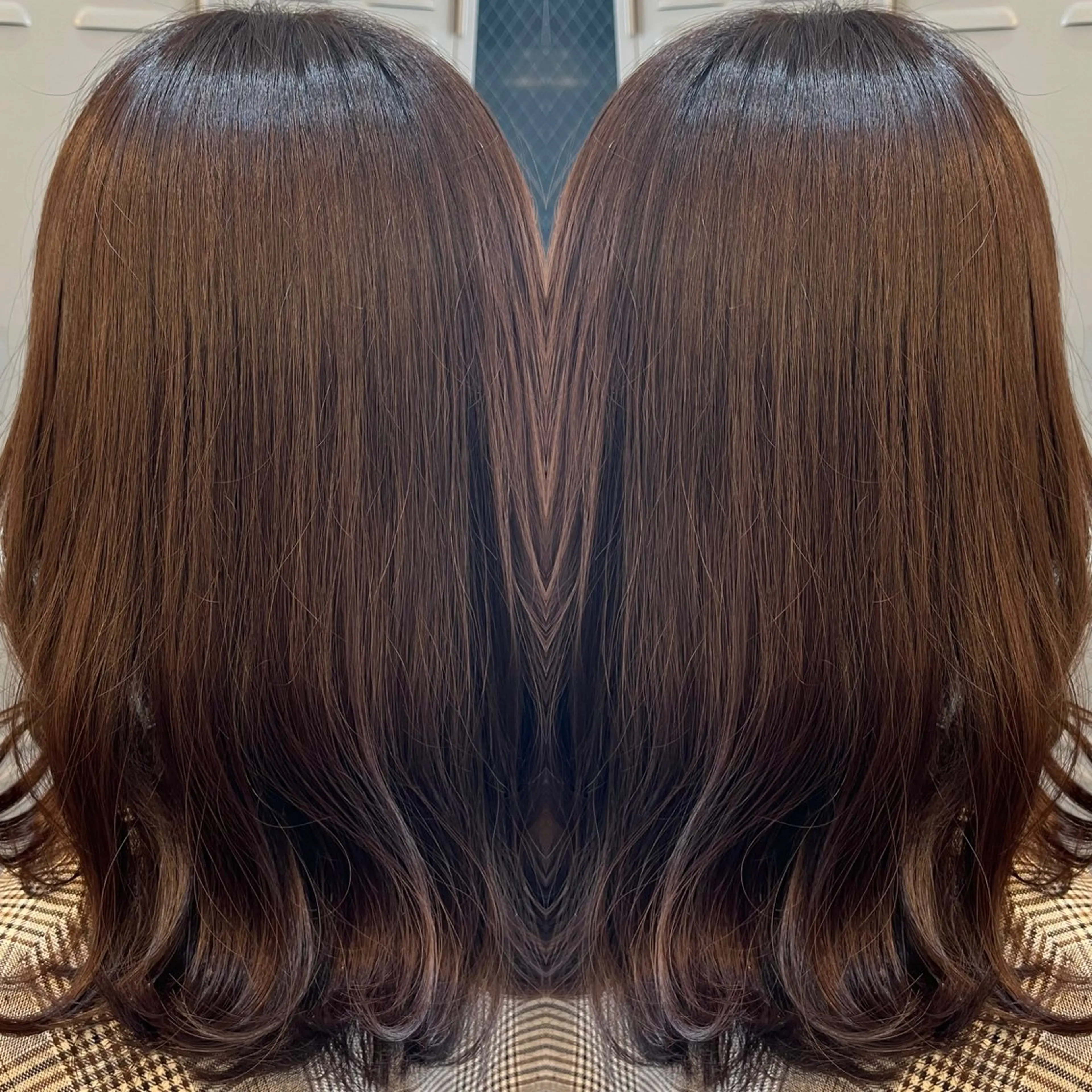 ミディアム カラー ヘアカラー トリートメント ブリーチなしWカラー /レイヤー🫧ナシコのヘアスタイル