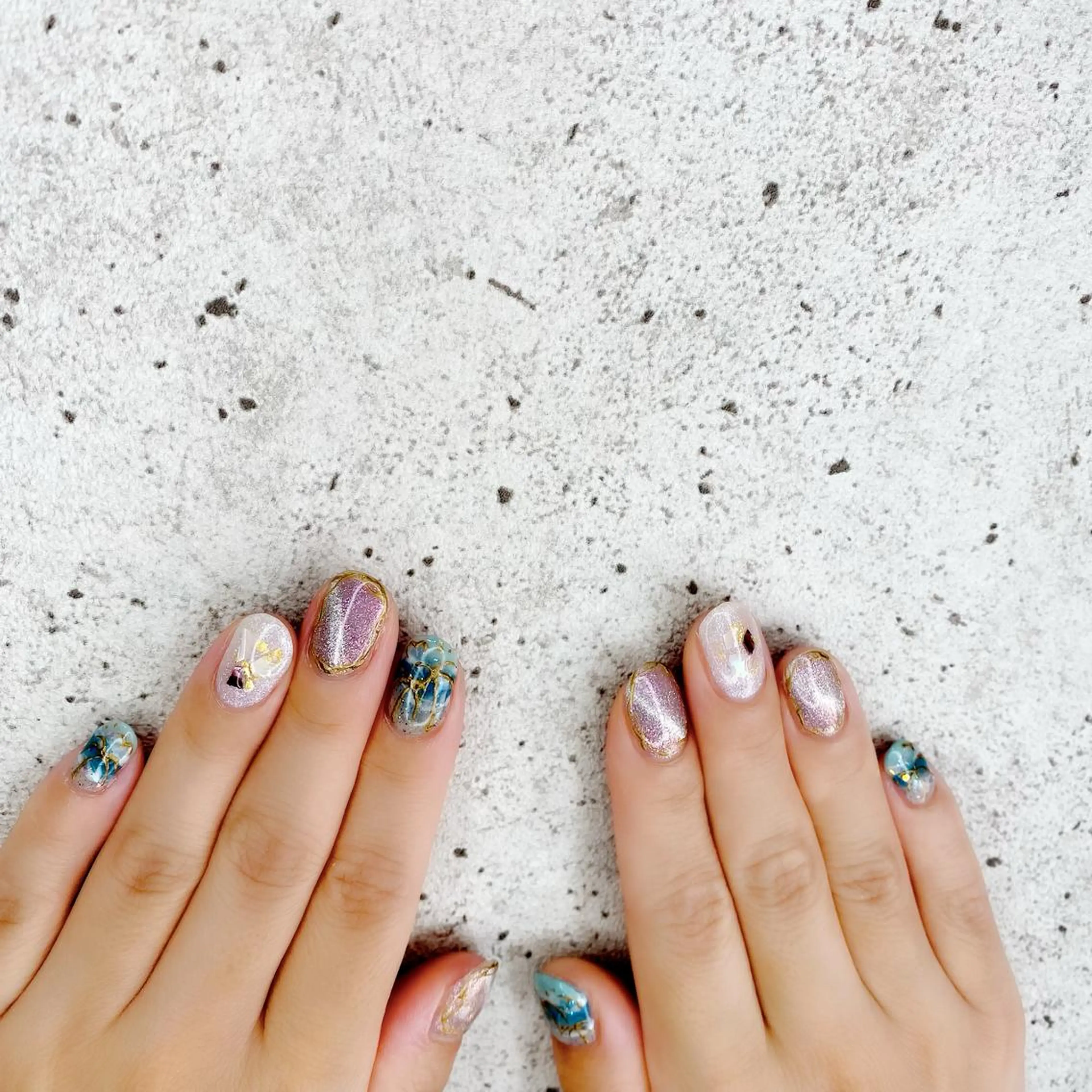 ミディアム カラー パーマ ヘアアレンジ メンズ キッズ ネイル マツエク・マツパ ジェルネイル マグネットネイル 夏ネイル ハンドネイル Salon Ｋのネイルデザイン