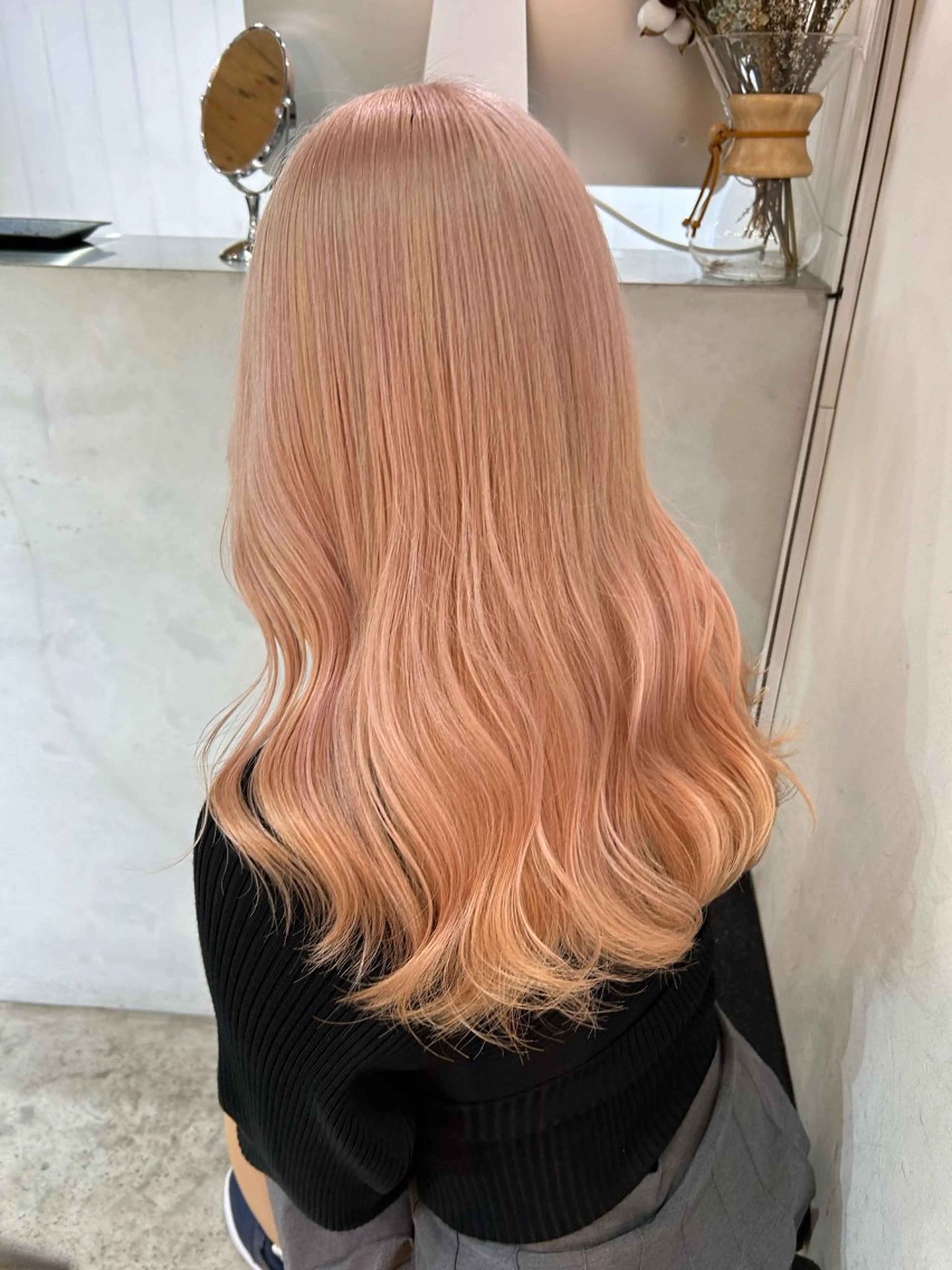 ミディアム カラー メンズ ピンクカラー カット ヘアカラー トリートメント 🧸艶々韓国ヘア 🧁mizunaのヘアスタイル