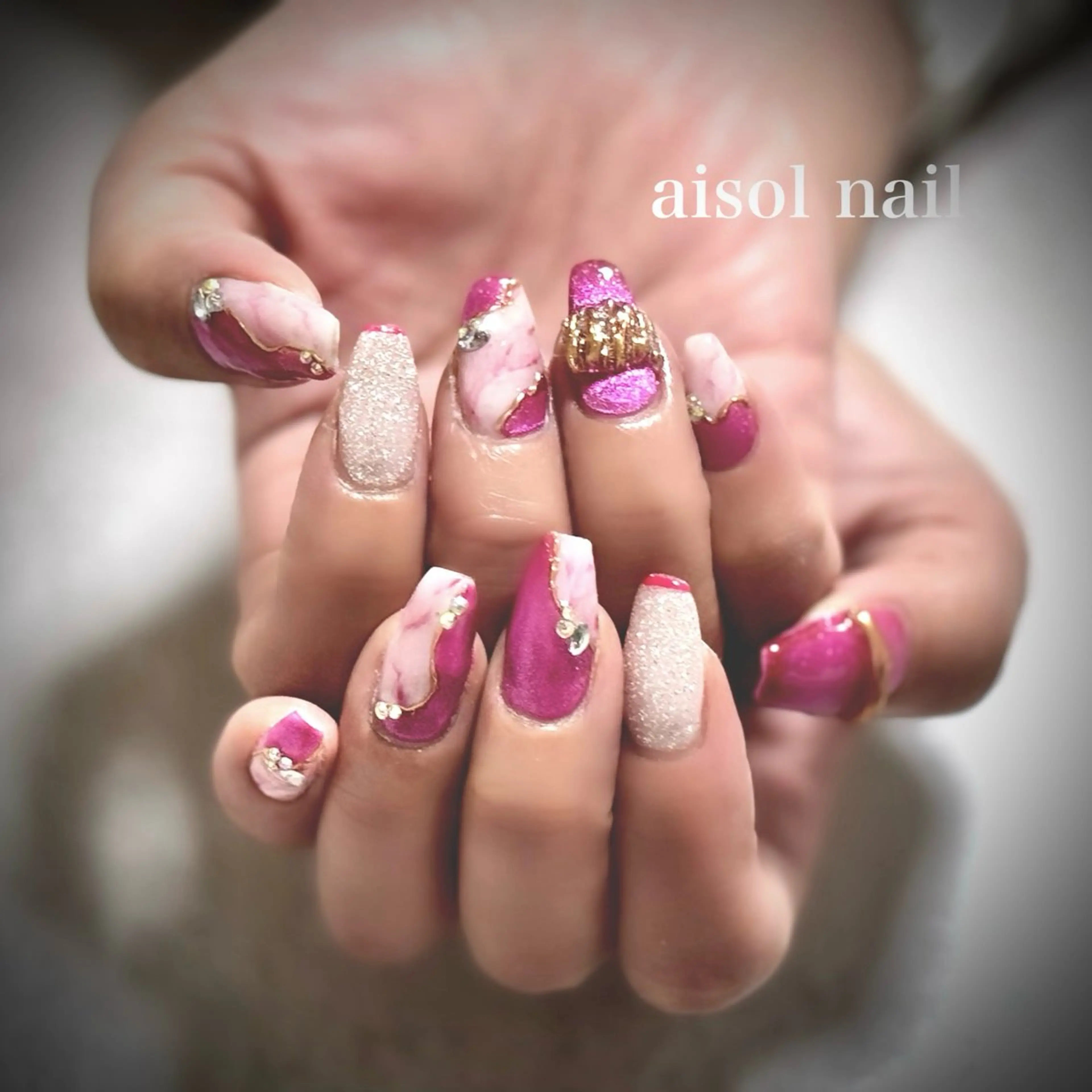 ネイル マグネットネイル ハンドネイル Aisol nail salonのネイルデザイン