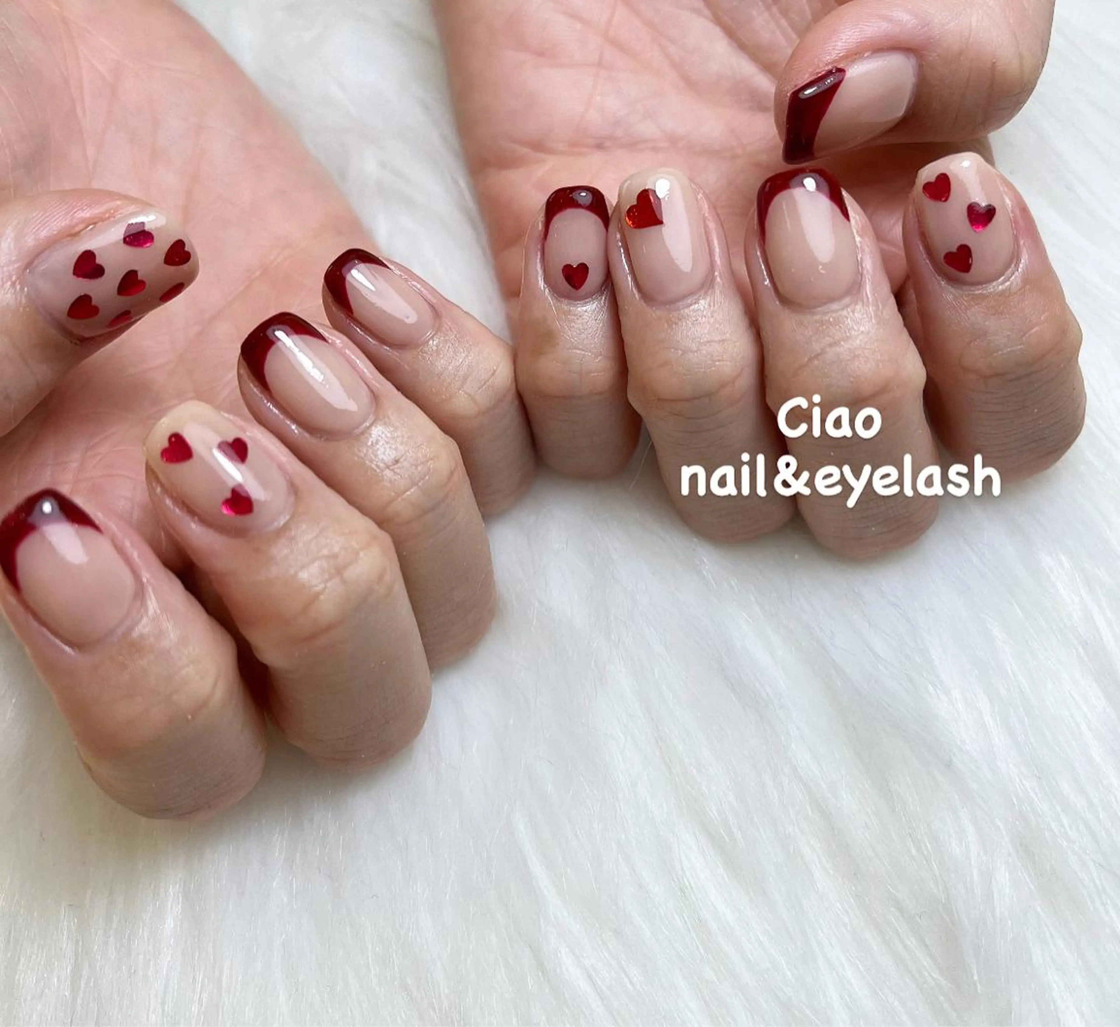 ネイル アートネイル ジェルネイル ハート ニュアンスネイル シンプルネイル #Amin所属・#Amin nail salonのネイルデザイン