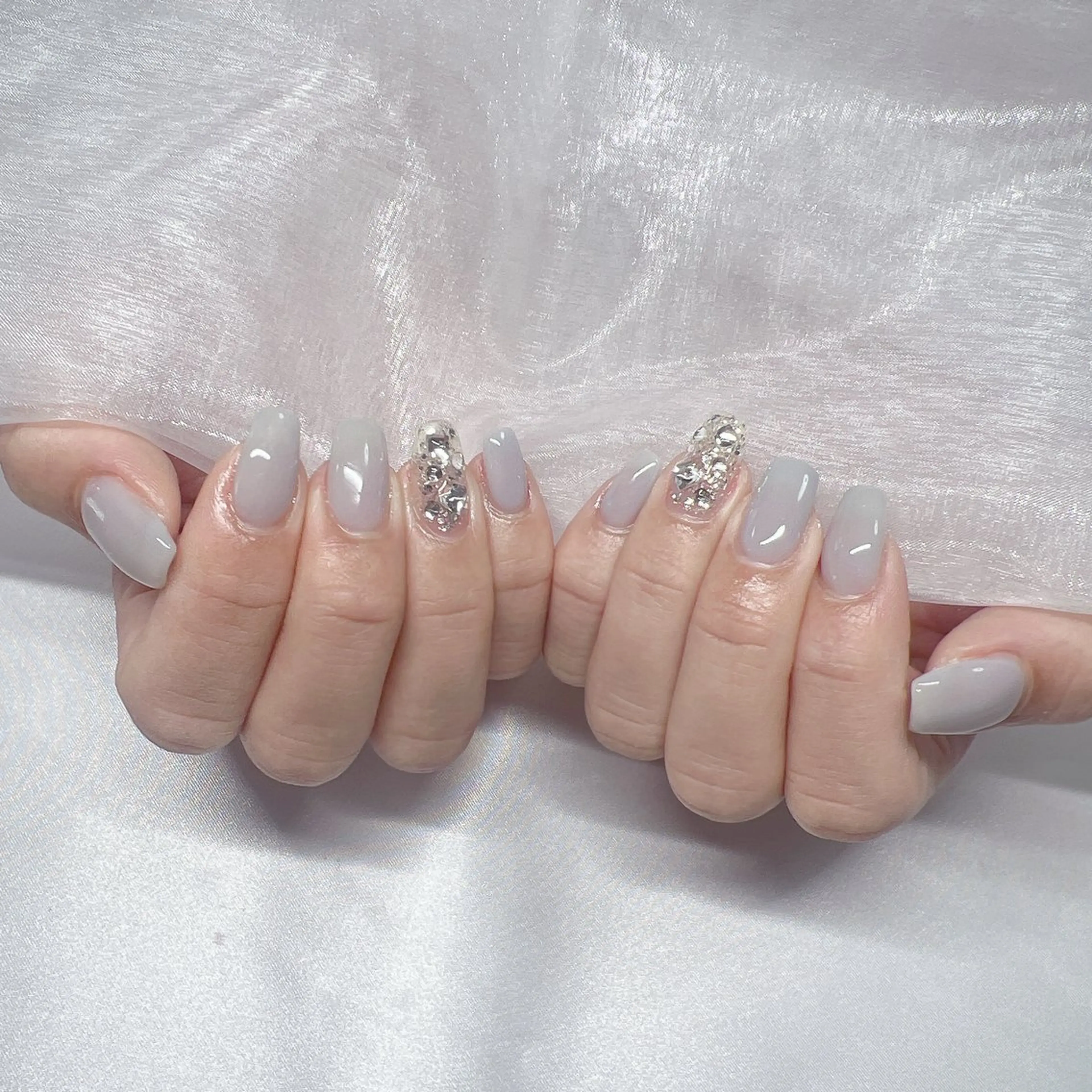 ネイル ジェルネイル 韓国ネイル ラメ(グリッター) マグネットネイル ミラーネイル ハンドネイル -nail salon-Reward所属・nail salon Rewardのネイルデザイン