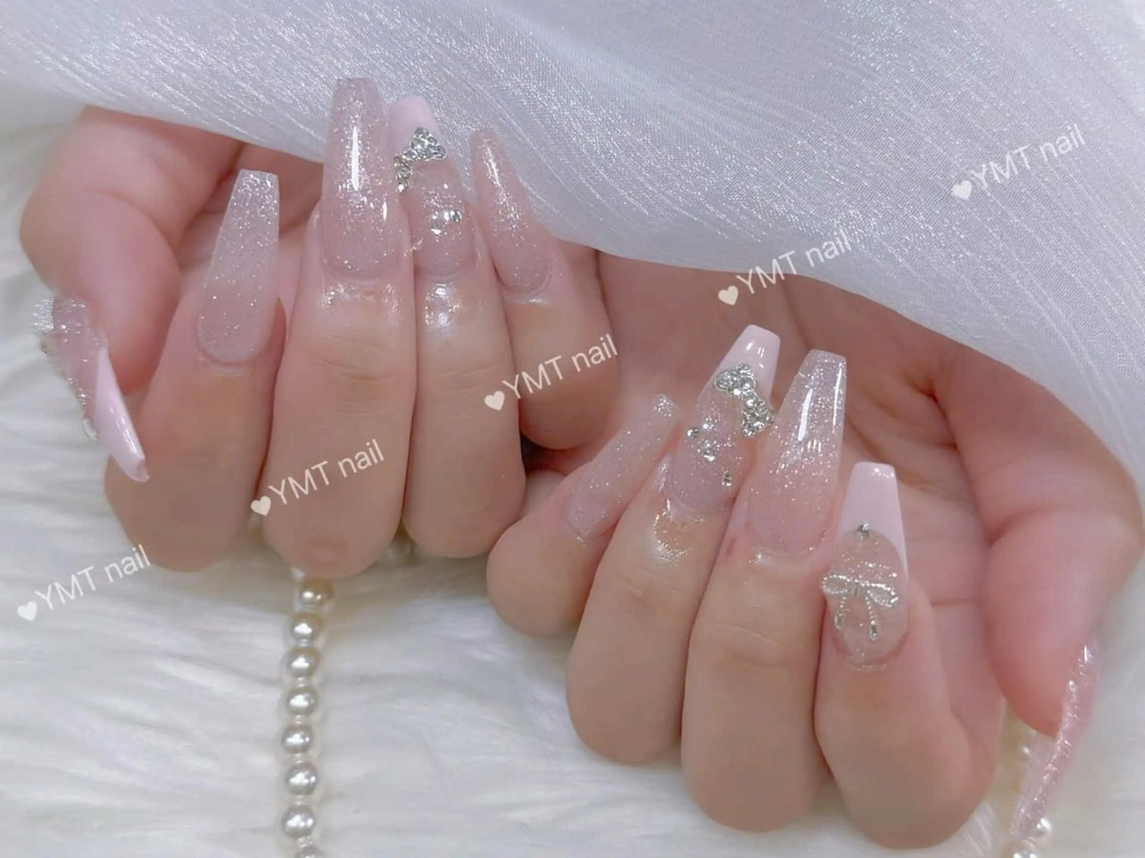 ネイル 長さ出し フットネイル ジェルネイル 韓国ネイル マグネットネイル ハンドネイル YMT． NailStudioのネイルデザイン