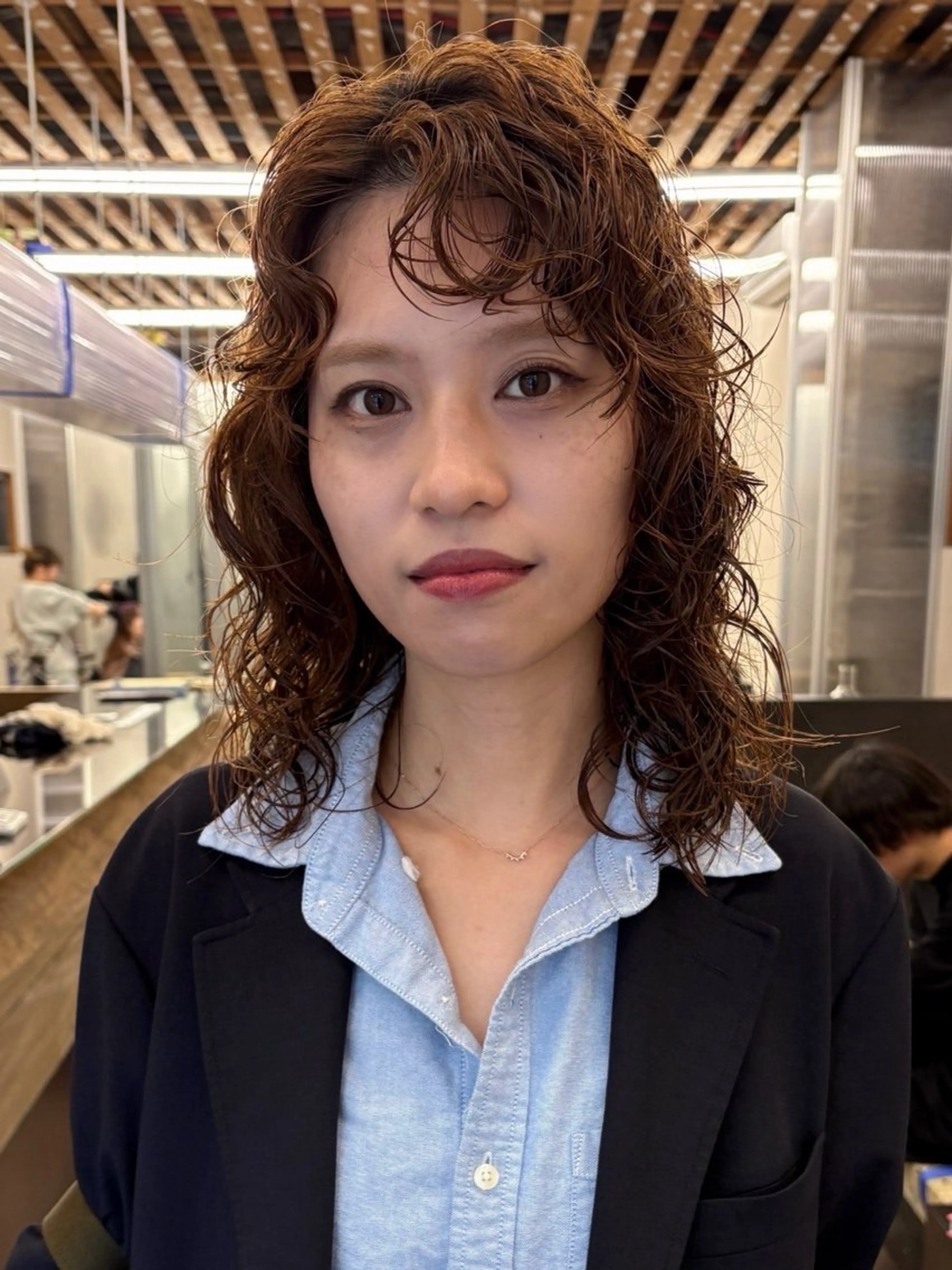 セミロング パーマ セミロングパーマ 渡邉 悠斗のヘアスタイル