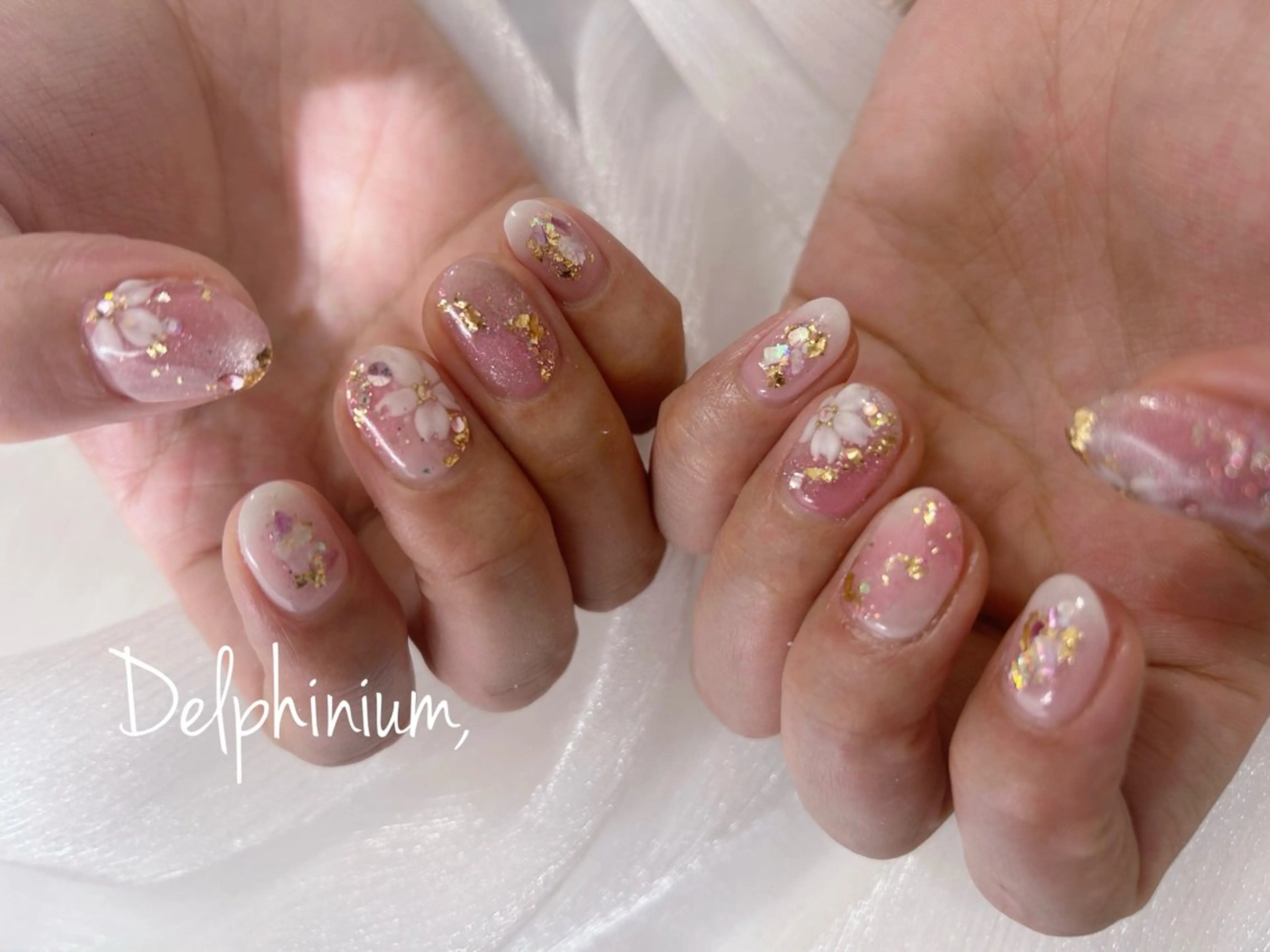 ネイル 桜ネイル ジェルネイル パラジェル ピンク 春ネイル ハンドネイル 岡本 友恵のネイルデザイン