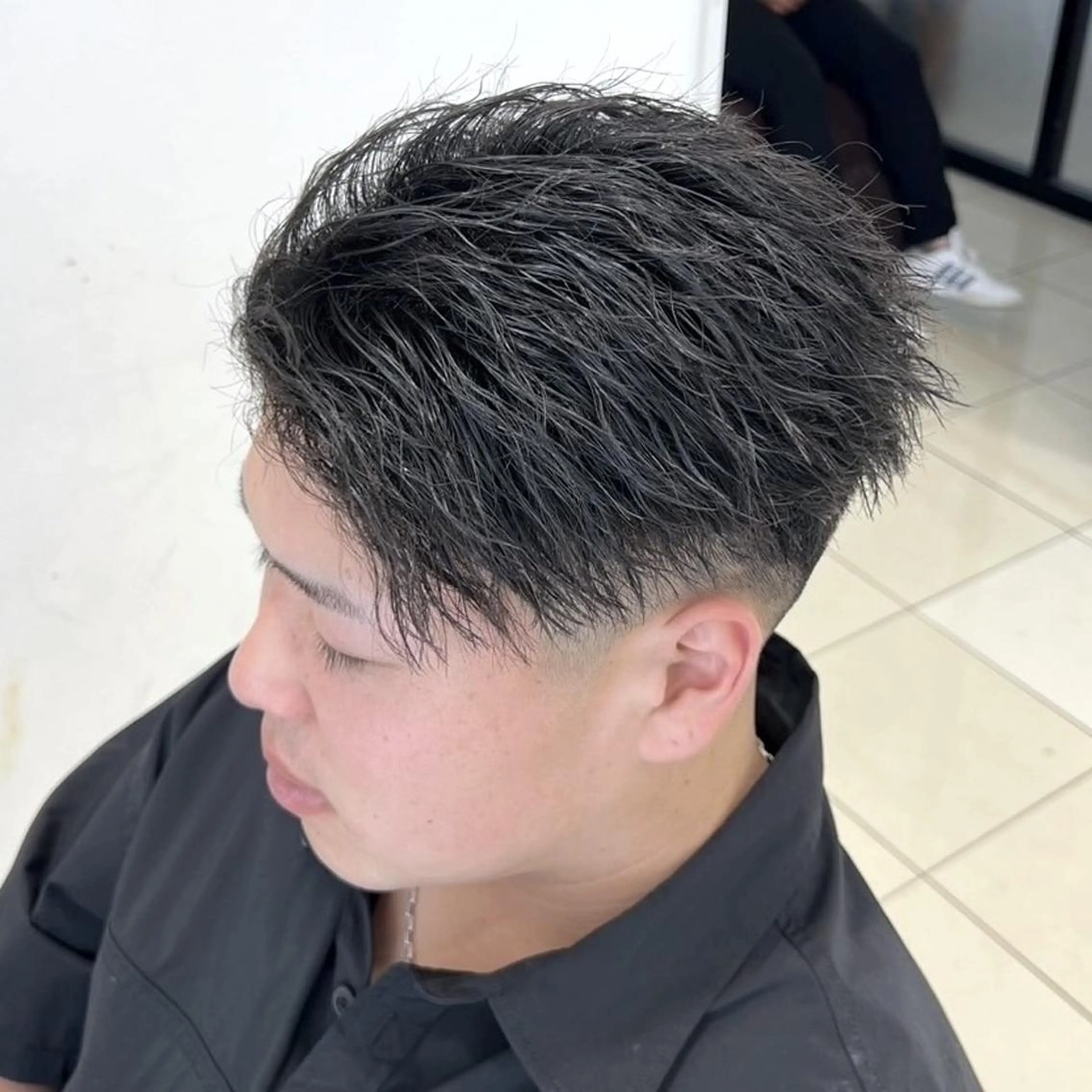 パーマ メンズ フェードカット メンズパーマ ツイストスパイラルパーマ スパイラルパーマ カット パーマ メンズ特化/勝田駅/ 佐和駅/鈴木輝瑠/のヘアスタイル