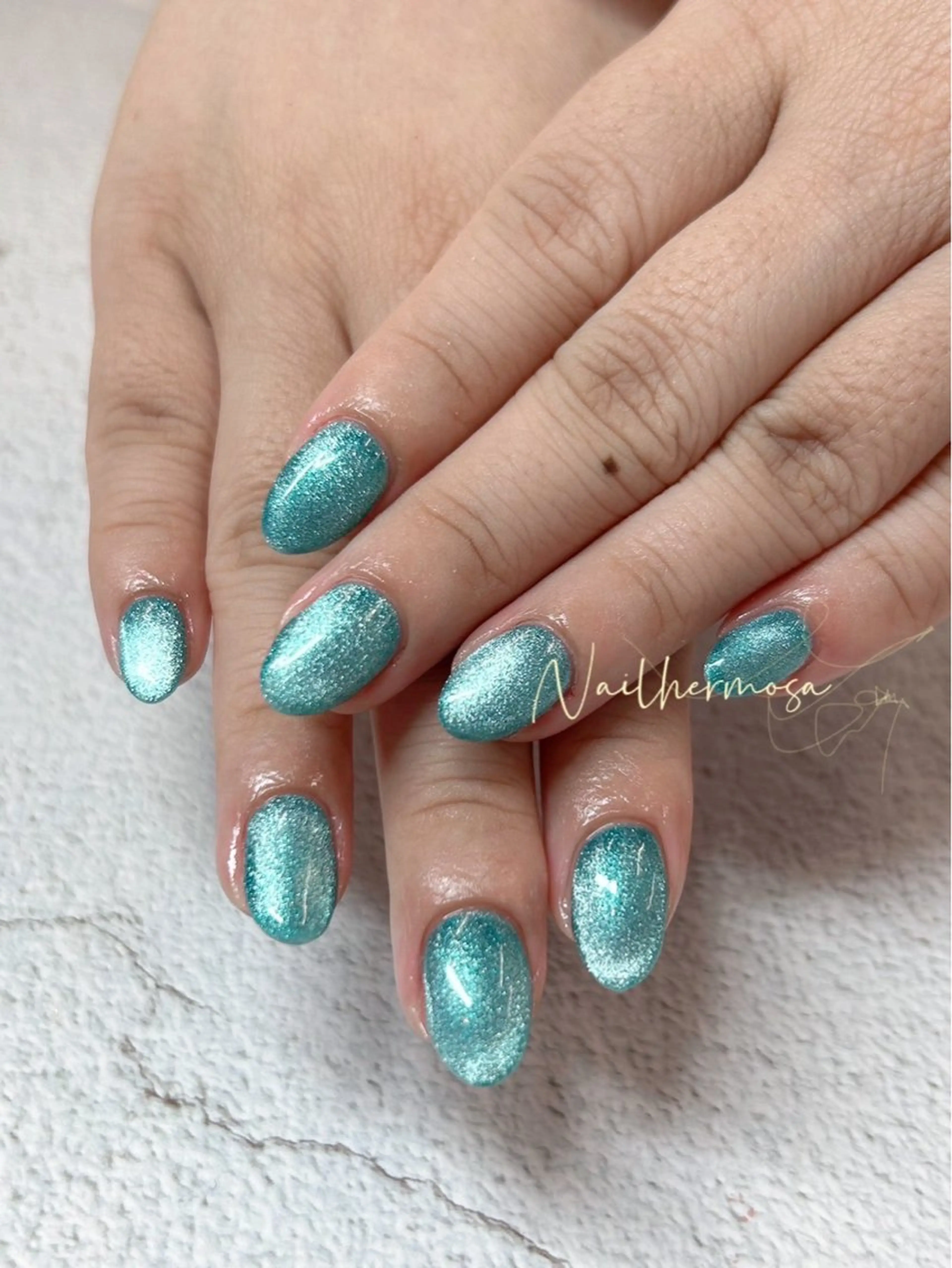 ネイル 長さ出し フラッシュネイル フットネイル ジェルネイル マグネットネイル ハンドネイル エルモサ YURIKAのネイルデザイン